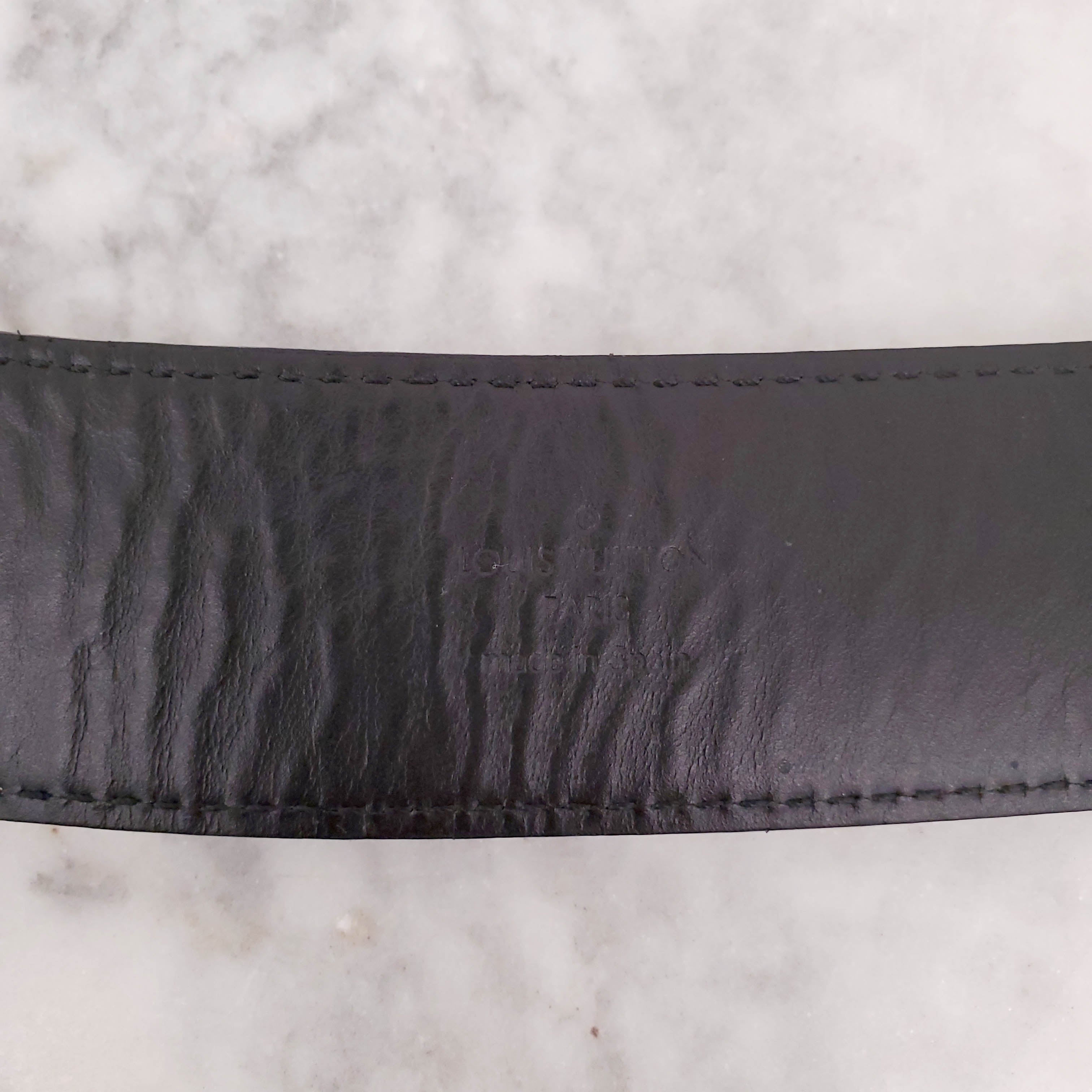 LOUIS VUITTON DAMIER LOGO BELT - SIZE 90