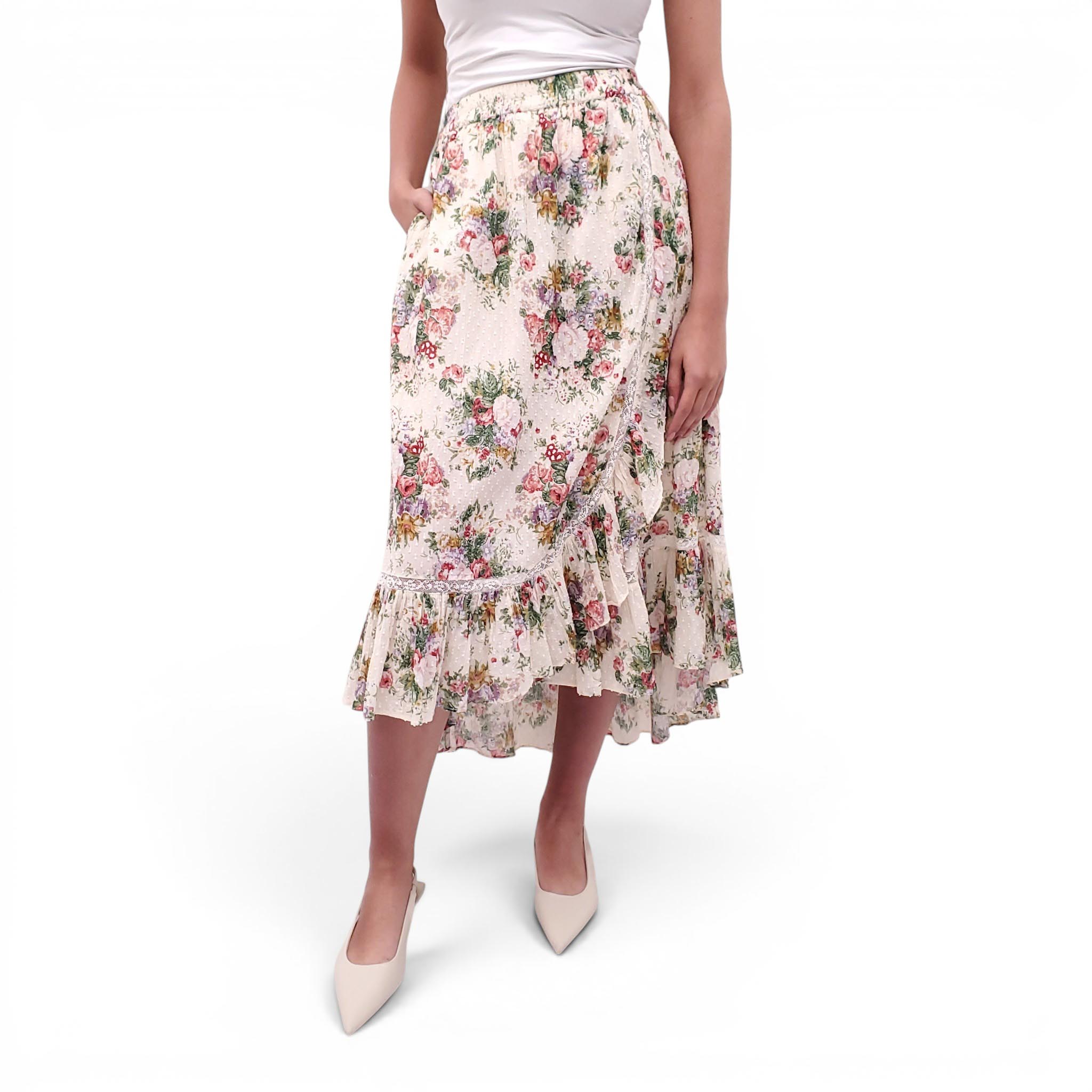 LOVESHACKFANCY FLORAL MAXI SKIRT - SIZE S