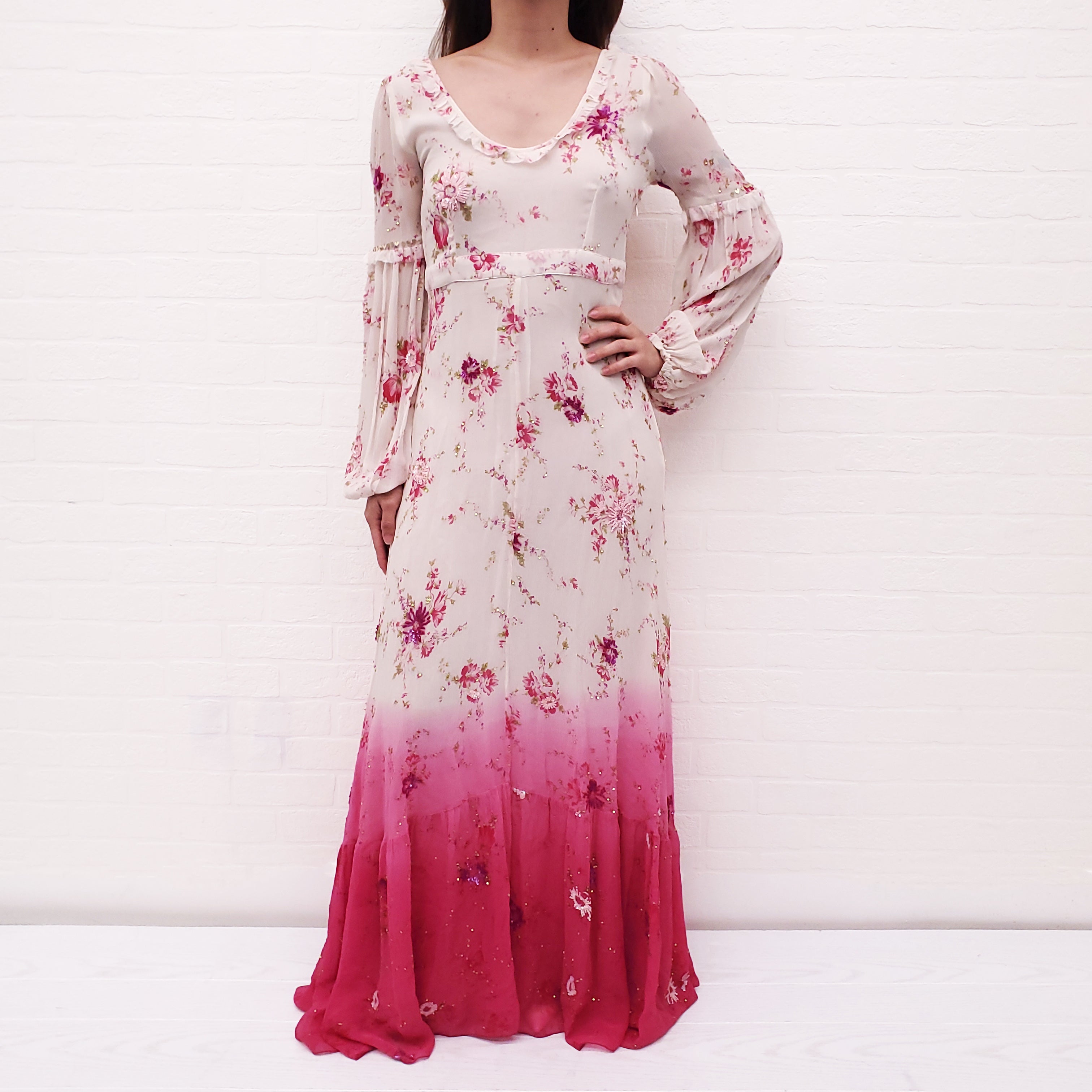 LOVESHACKFANCY ZARIA BEADED GOWN - SIZE 0