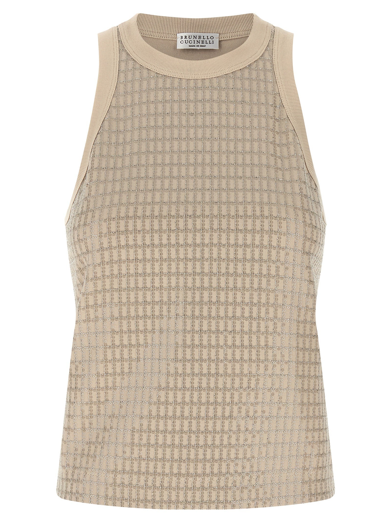 Brunello Cucinelli Women 'Dazzling Check Embroidery' Top