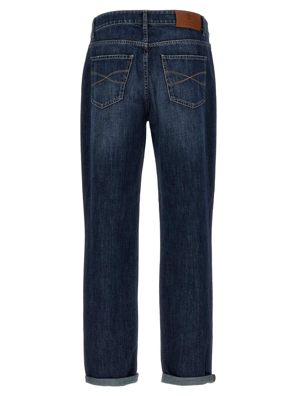 Brunello Cucinelli Men Logo Embroidery Jeans