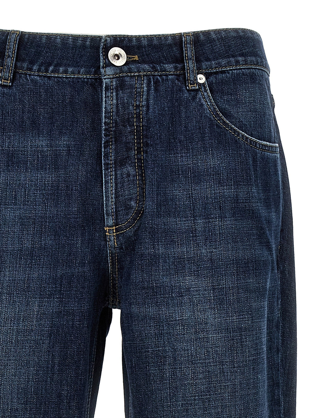Brunello Cucinelli Men Logo Embroidery Jeans