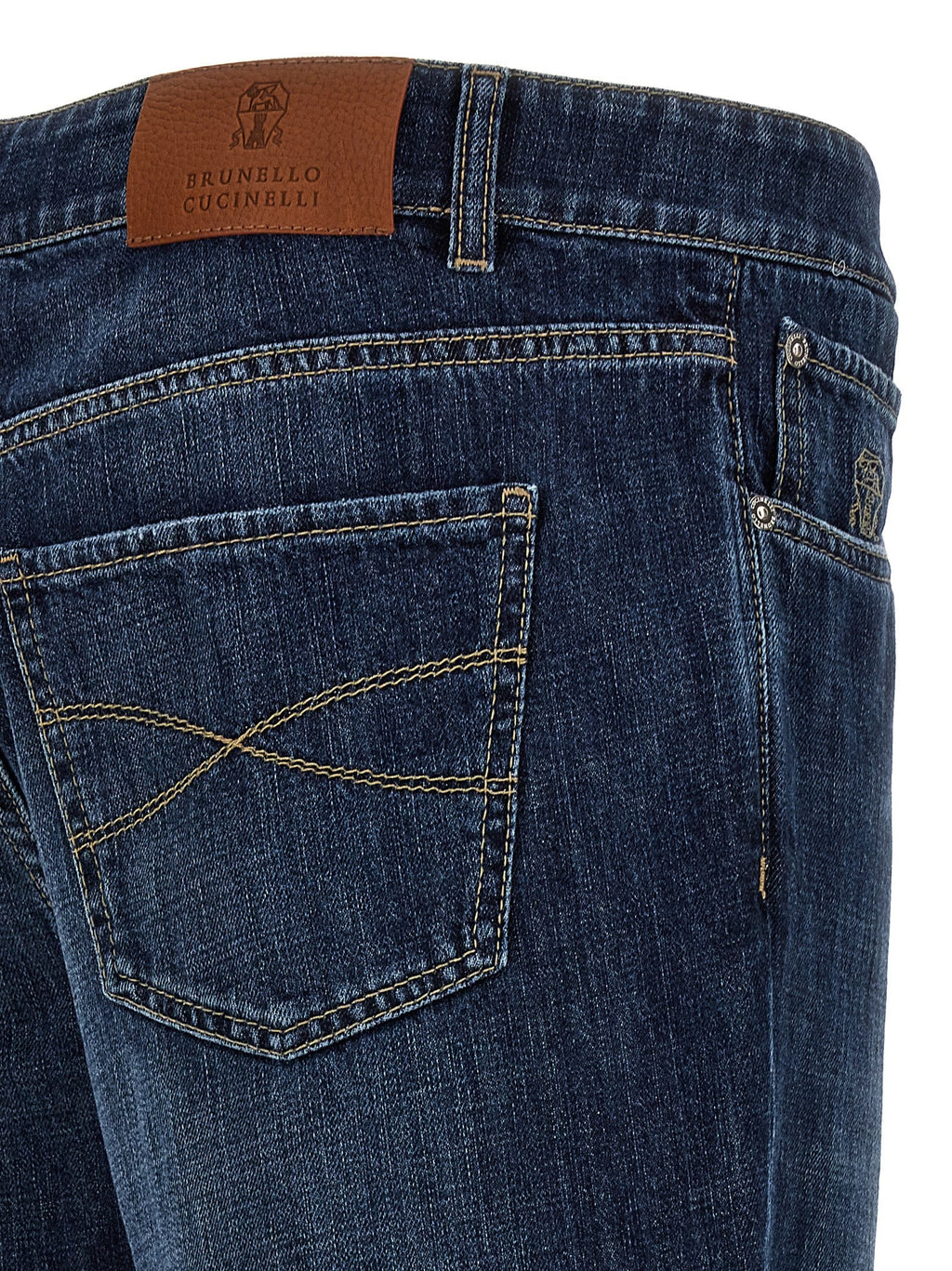 Brunello Cucinelli Men Logo Embroidery Jeans