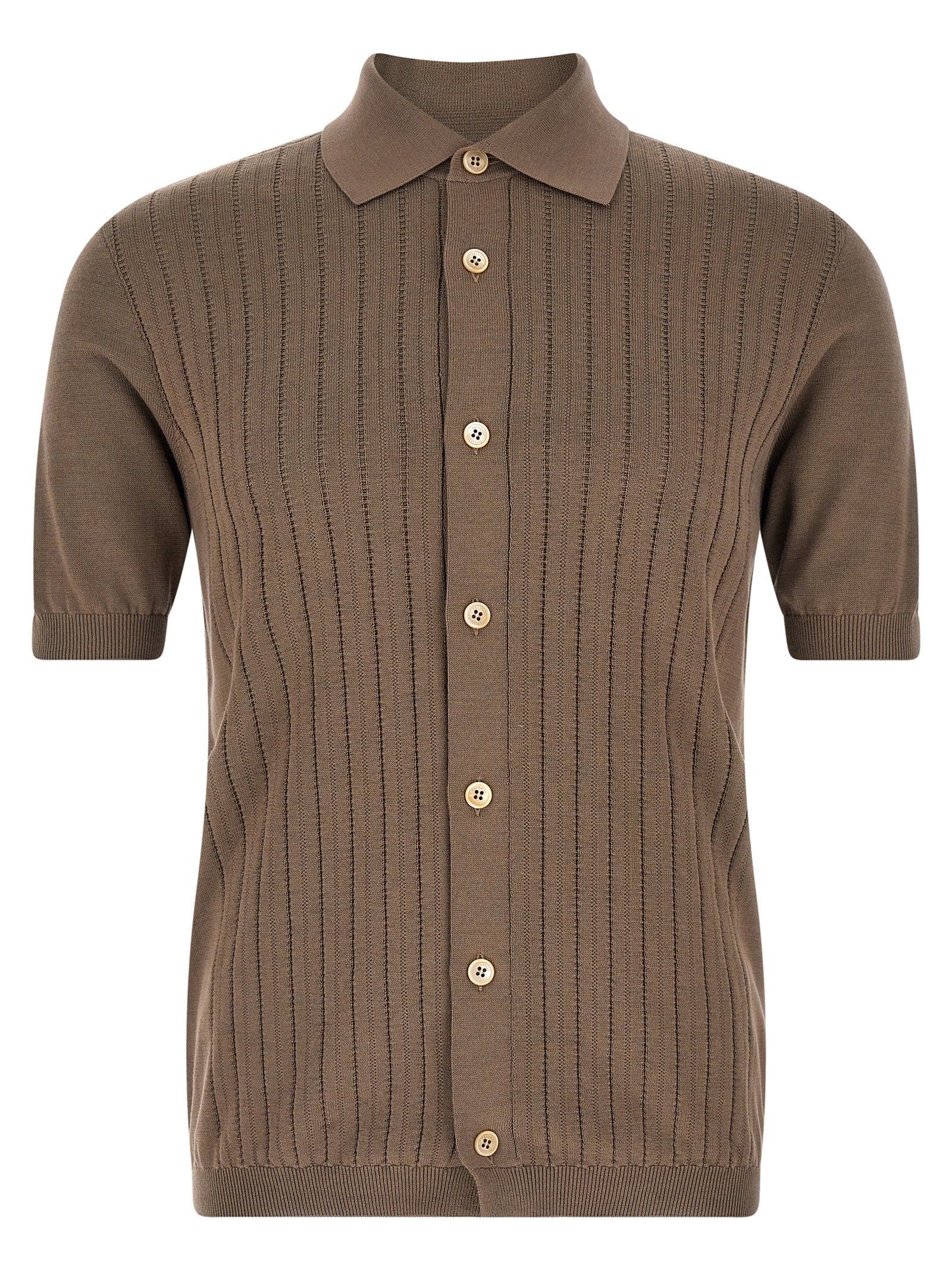 Brunello Cucinelli Men Operated Ribbed Shirt