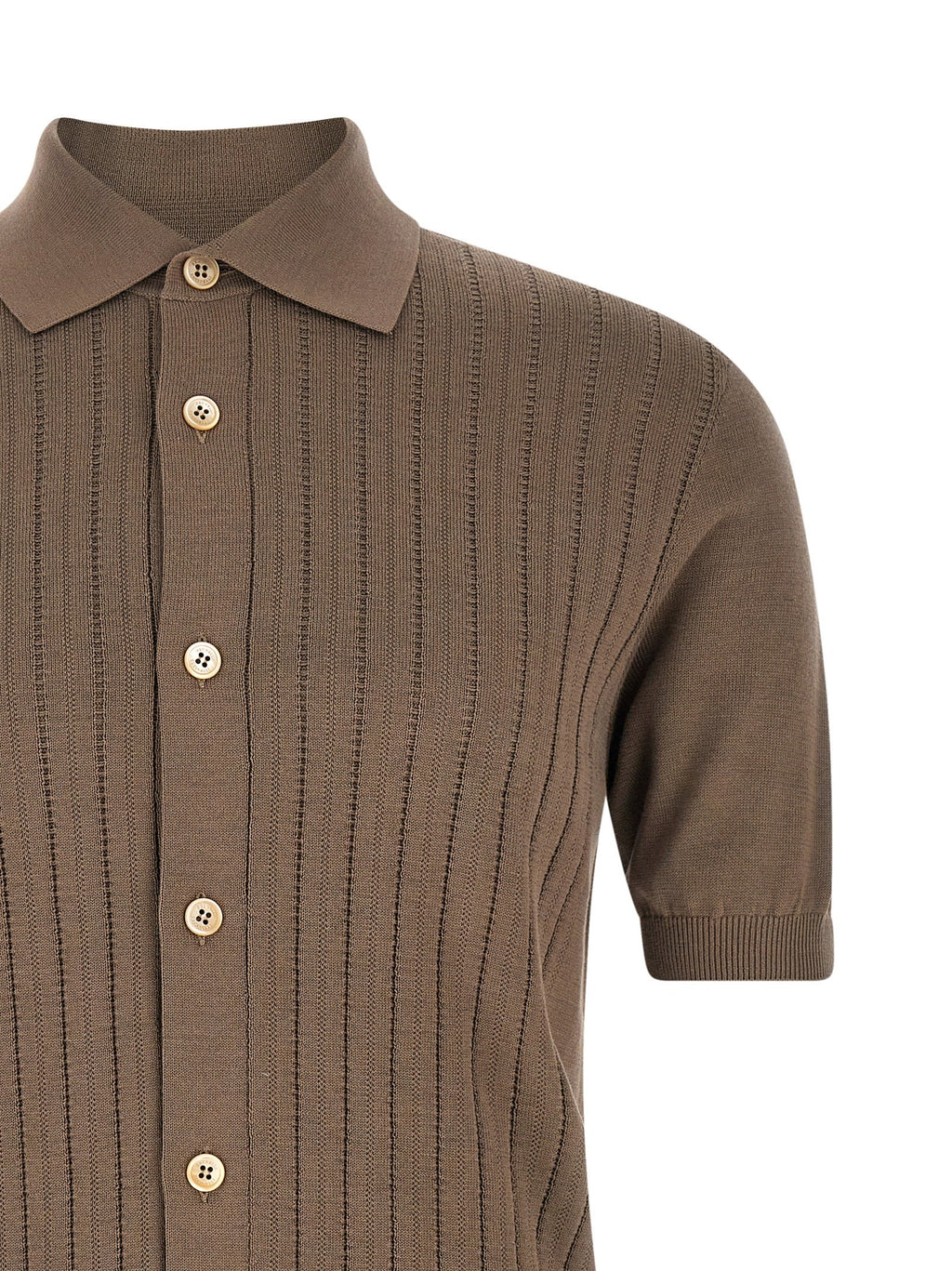 Brunello Cucinelli Men Operated Ribbed Shirt