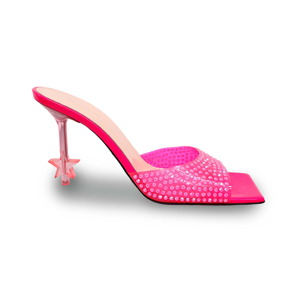 MACH & MACH FUCHSIA CRYSTAL LUCITE HEELS - SIZE 40