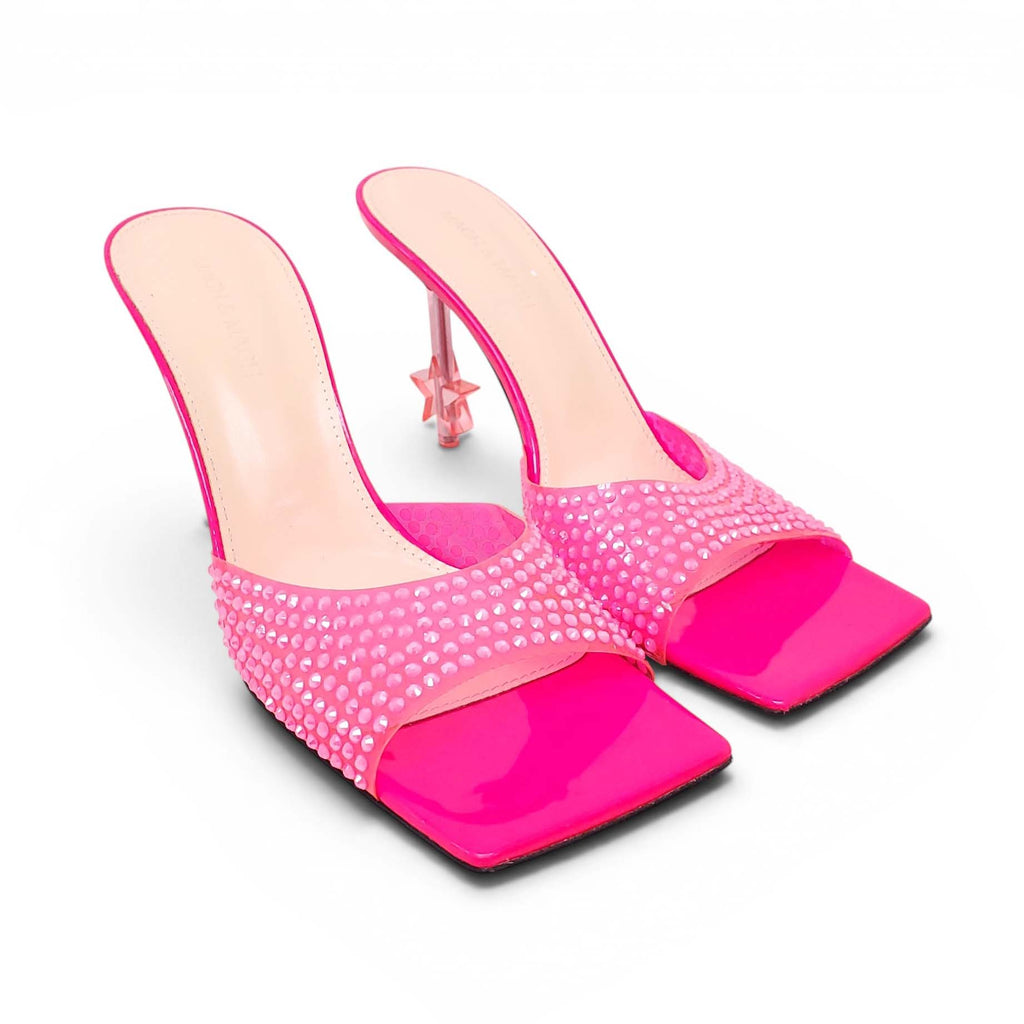 MACH & MACH FUCHSIA CRYSTAL LUCITE HEELS - SIZE 40
