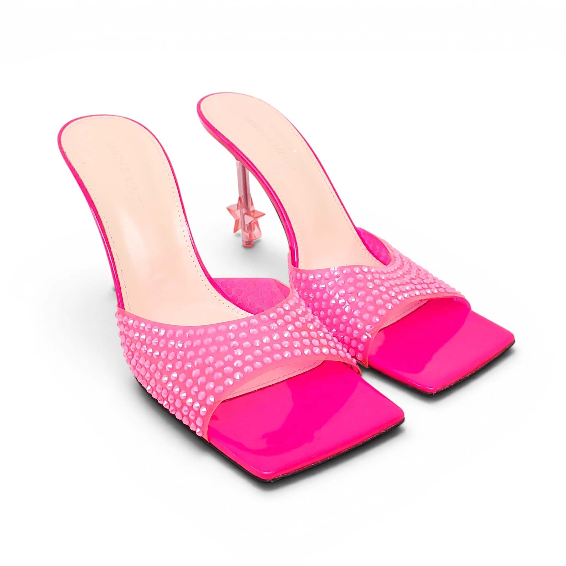 MACH & MACH FUCHSIA CRYSTAL LUCITE HEELS - SIZE 40