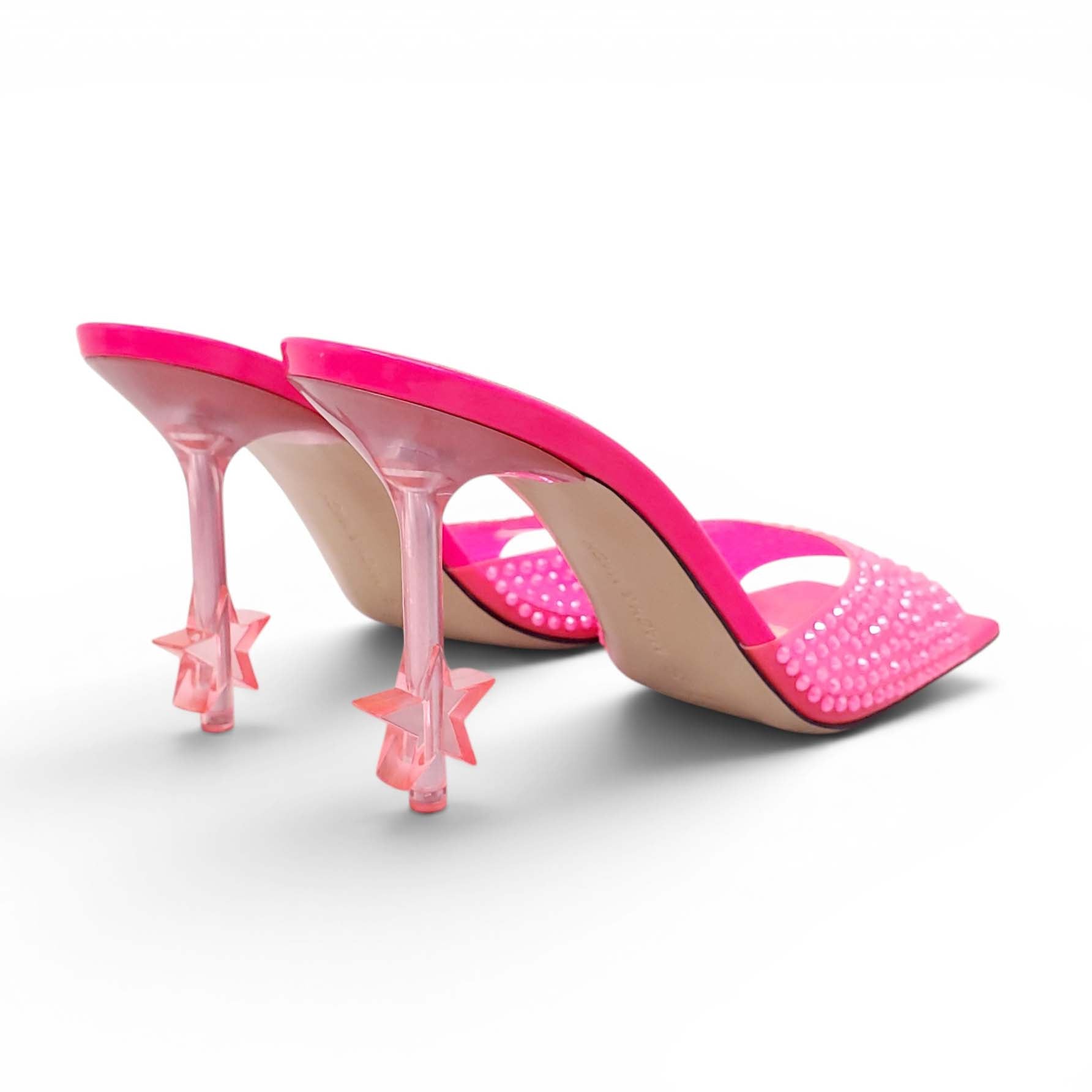 MACH & MACH FUCHSIA CRYSTAL LUCITE HEELS - SIZE 40