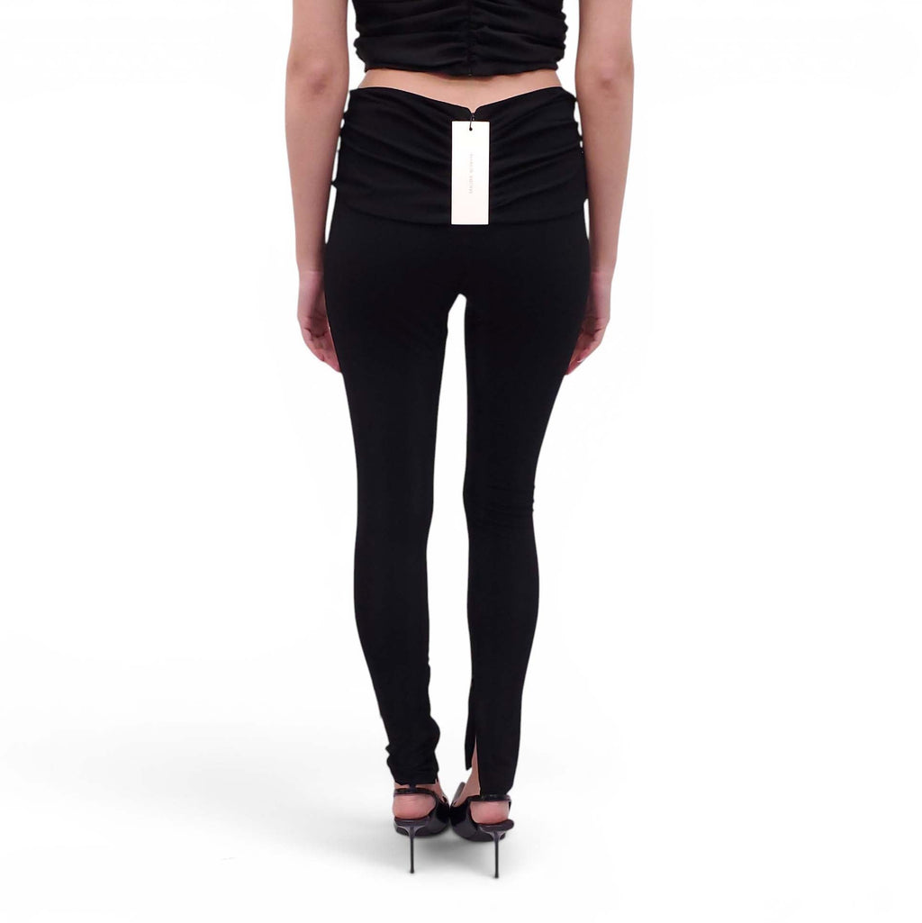 MAGDA BUTRYM BLACK ROSETTE LEGGINGS - SIZE 40