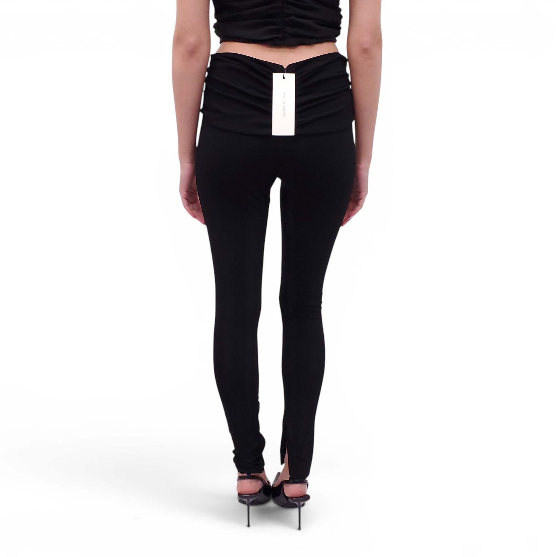 MAGDA BUTRYM BLACK ROSETTE LEGGINGS - SIZE 40