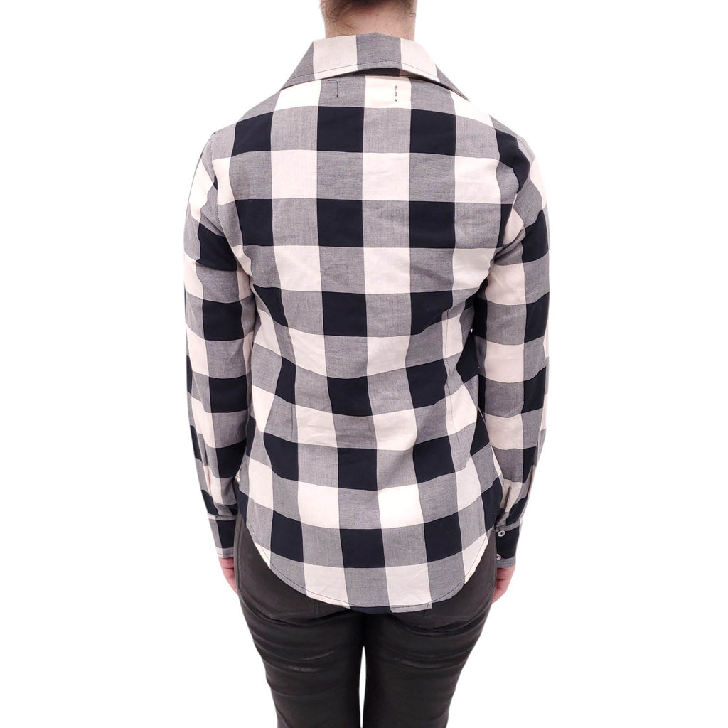 MARA HOFFMAN PLAID BLOUSE - SIZE S