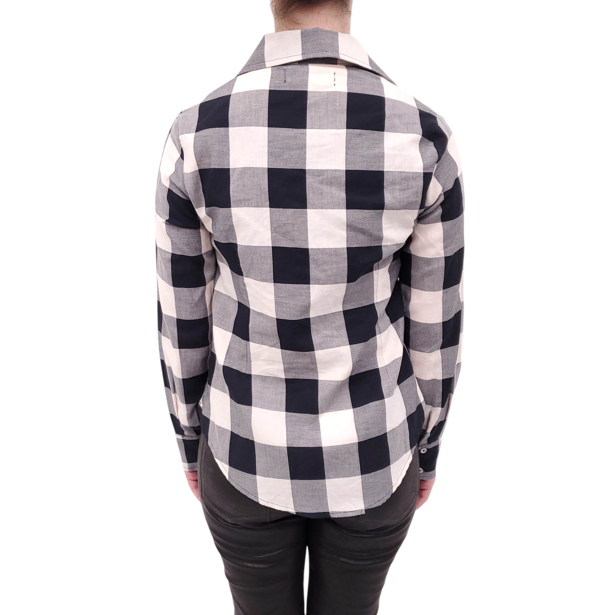 MARA HOFFMAN PLAID BLOUSE - SIZE S