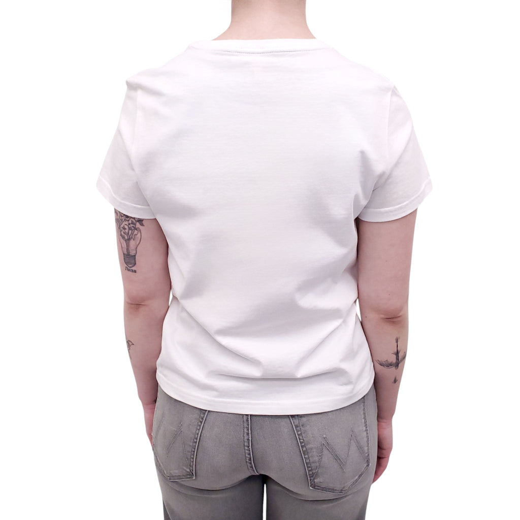 MARC JACOBS WHITE T-SHIRT WITH DAISY PRINT - SIZE S