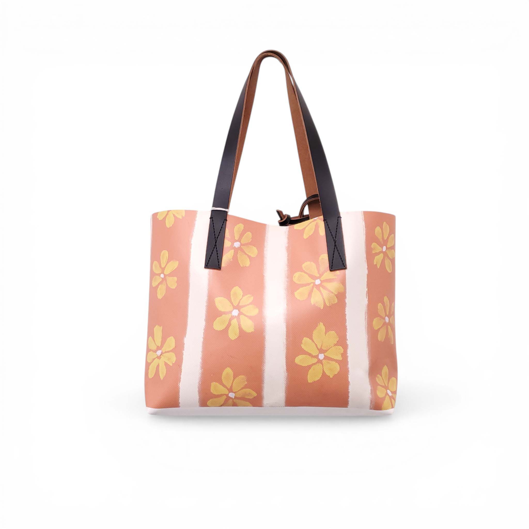 MARNI ORANGE ORCHIDS SHOPPING TOTE