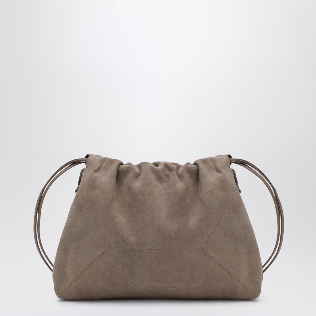 Brunello Cucinelli Bc Duo Pouch Brown Suede Bag With Monile Detail Women