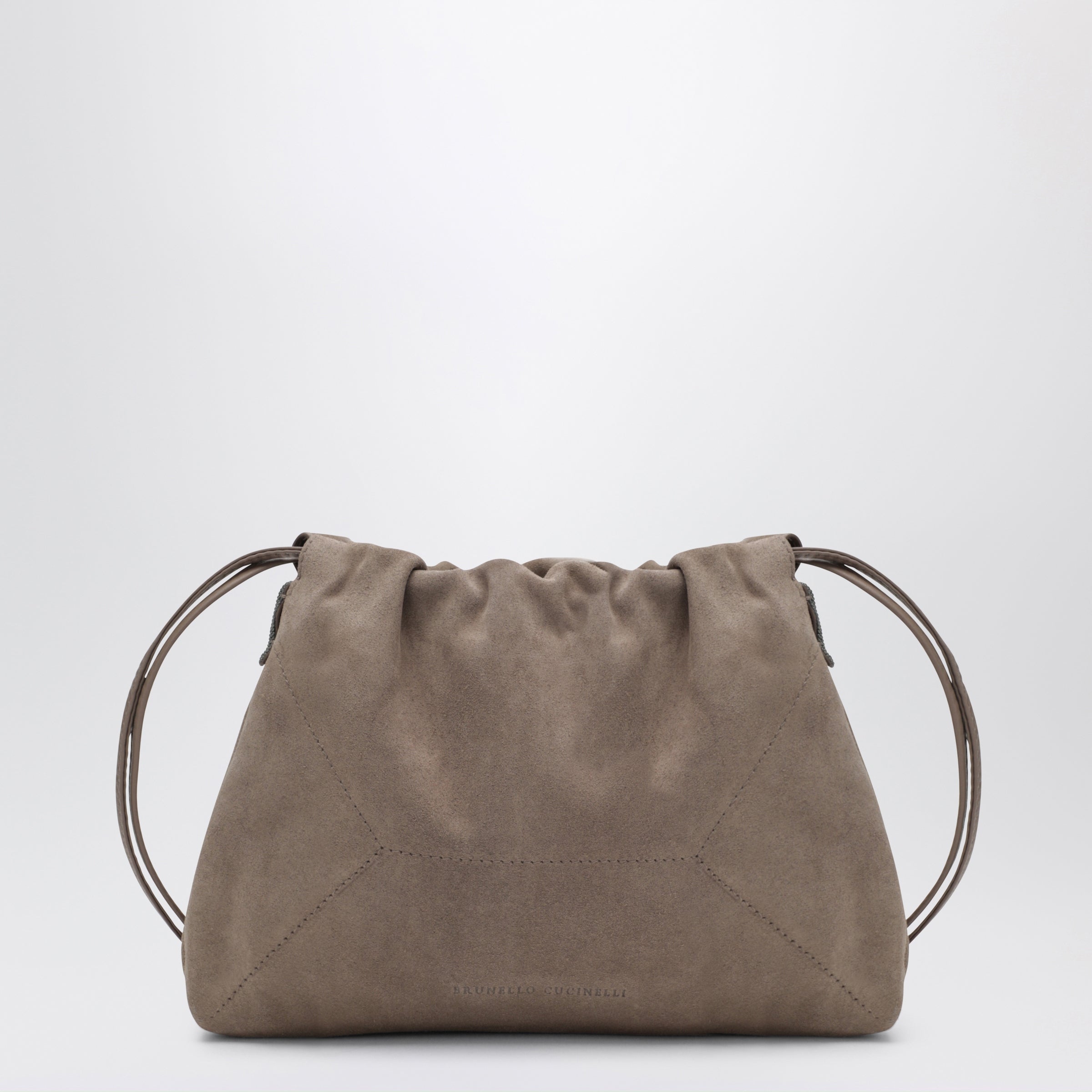 Brunello Cucinelli Bc Duo Pouch Brown Suede Bag With Monile Detail Women