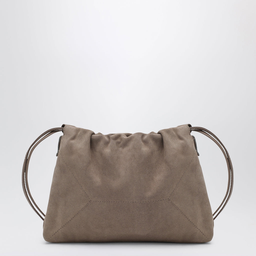 Brunello Cucinelli Bc Duo Pouch Brown Suede Bag With Monile Detail Women