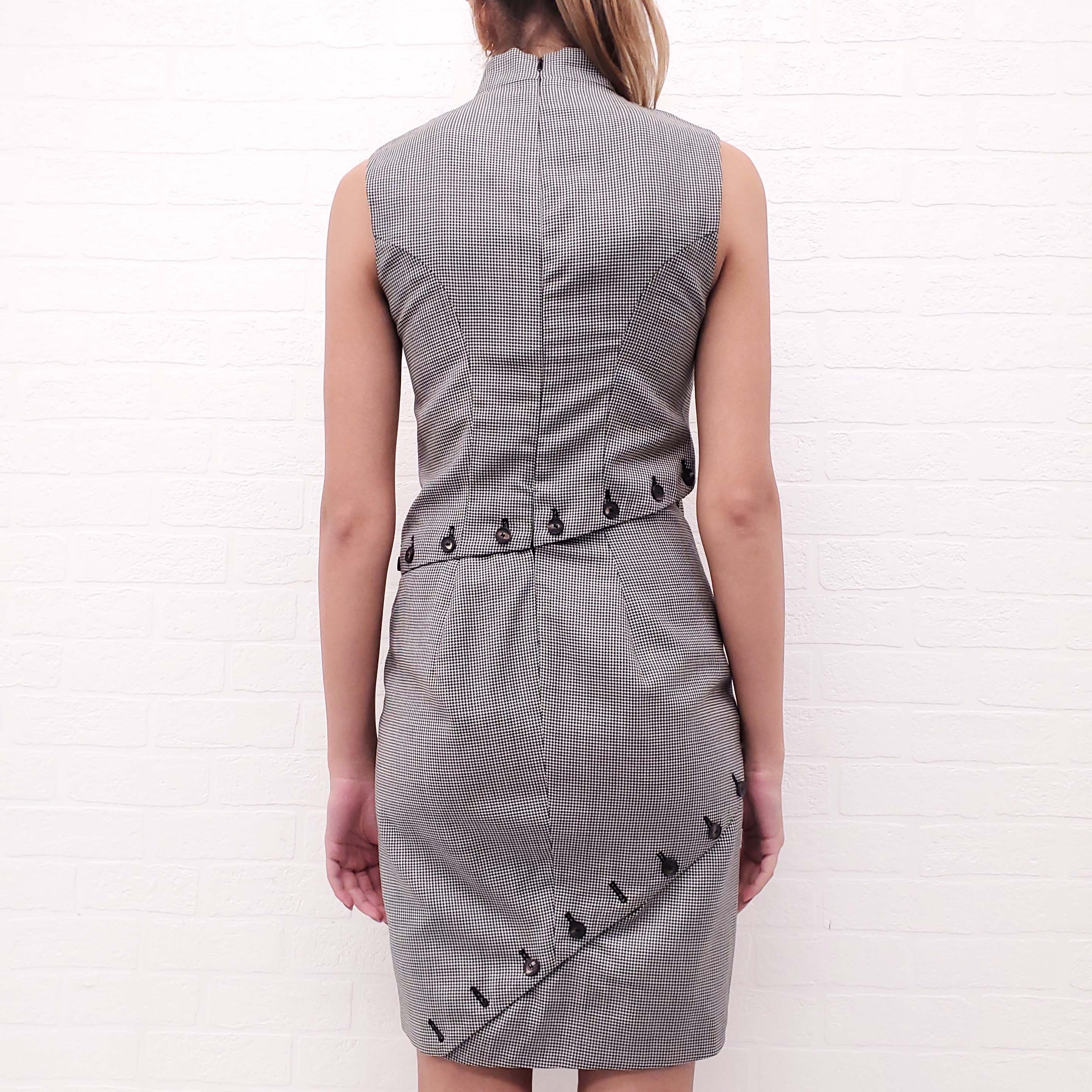 MCQ ALEXANDER MCQUEEN PLAID DRESS WITH BUTTONS - SIZE 38