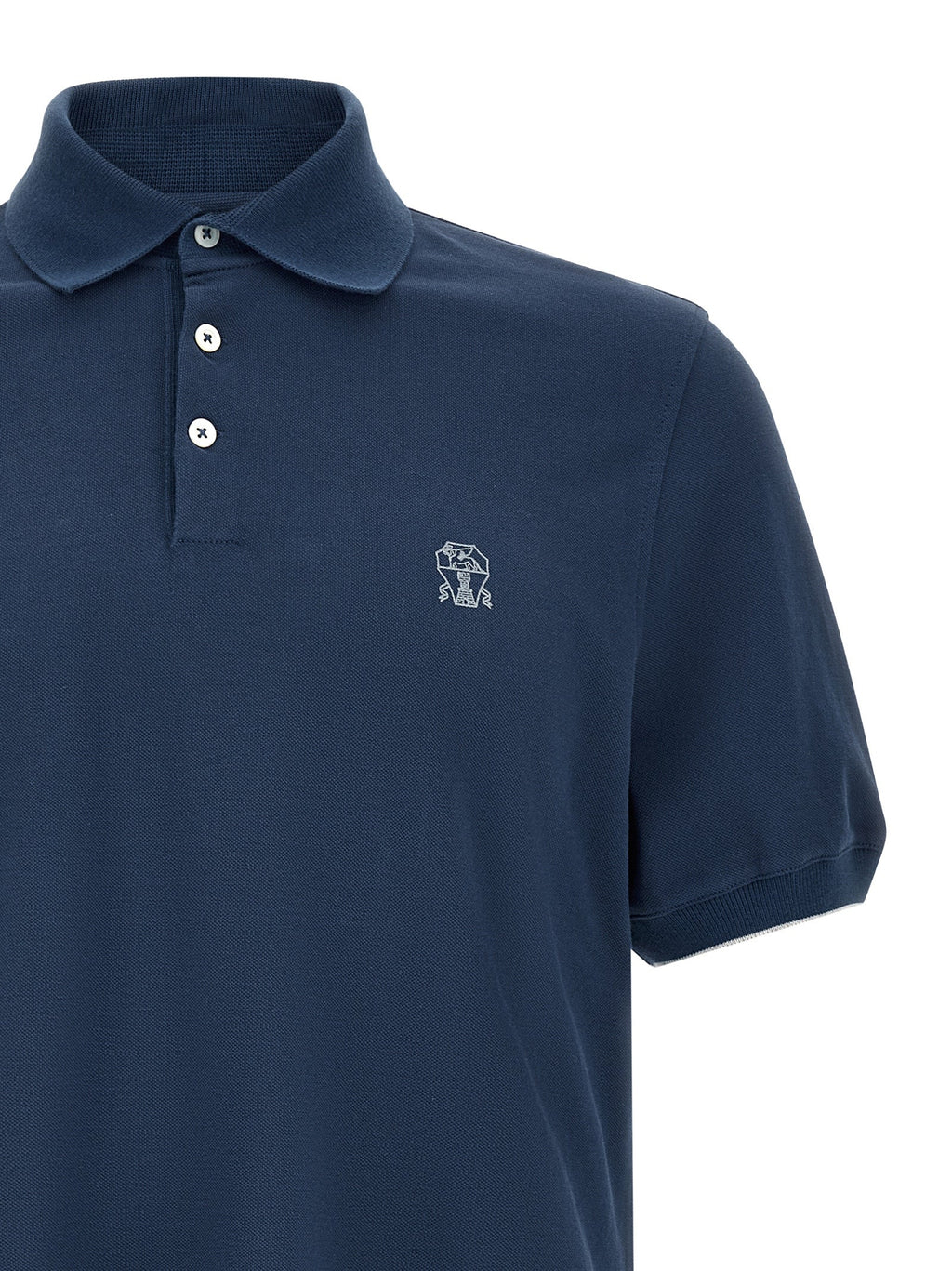 Brunello Cucinelli Men Logo Piqué Polo Shirt