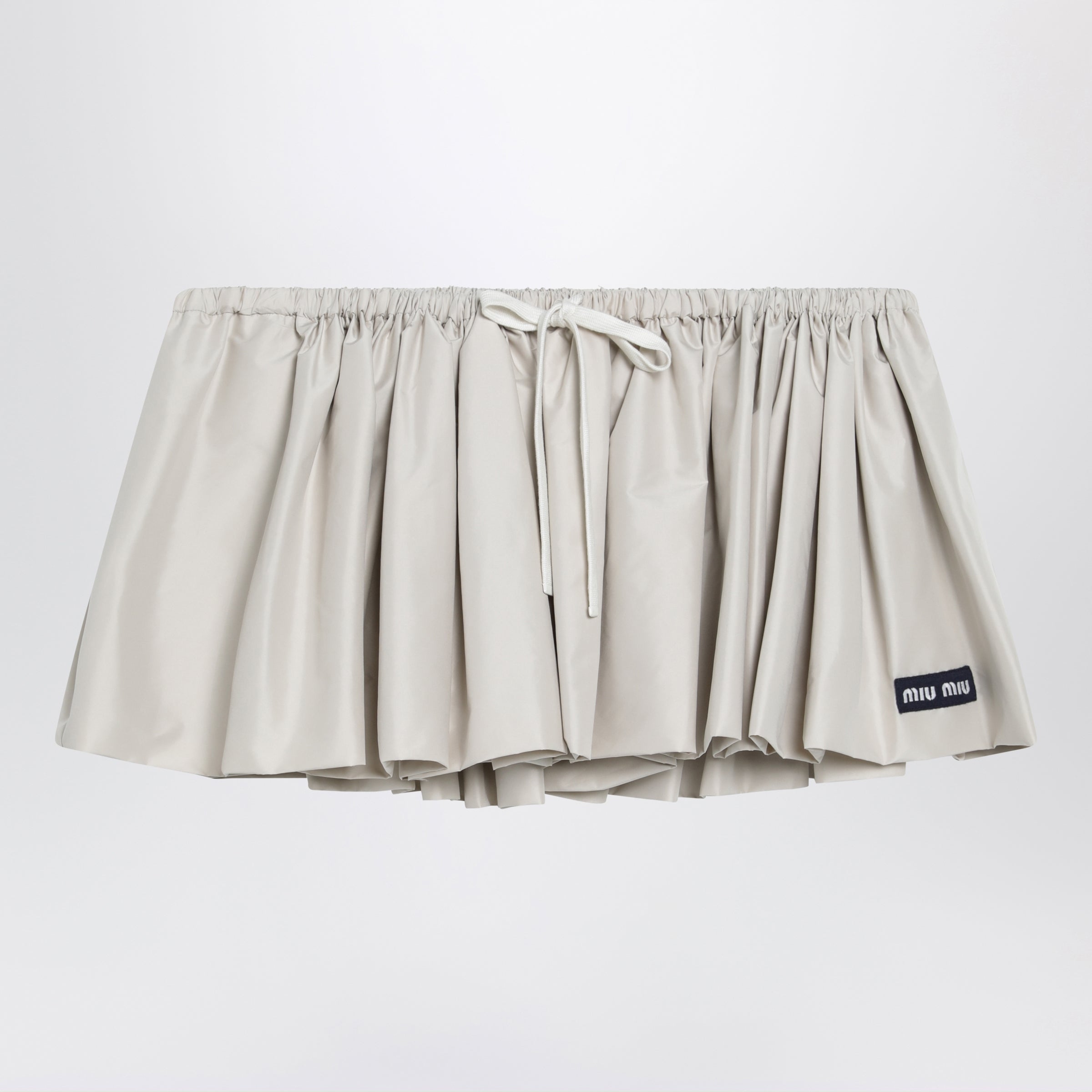 Miu Miu Ponge Tech Mini Skirt In Recycled Polyester, Opal Women