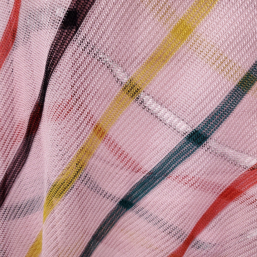 MISSONI PINK STRIPED SLEEVELESS ASYMMETRICAL KNIT TOP - SIZE 38