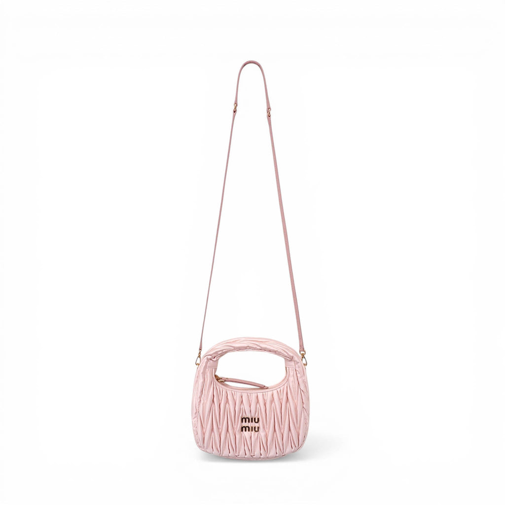 MIU MIU PINK SATIN MINI WANDER BAG