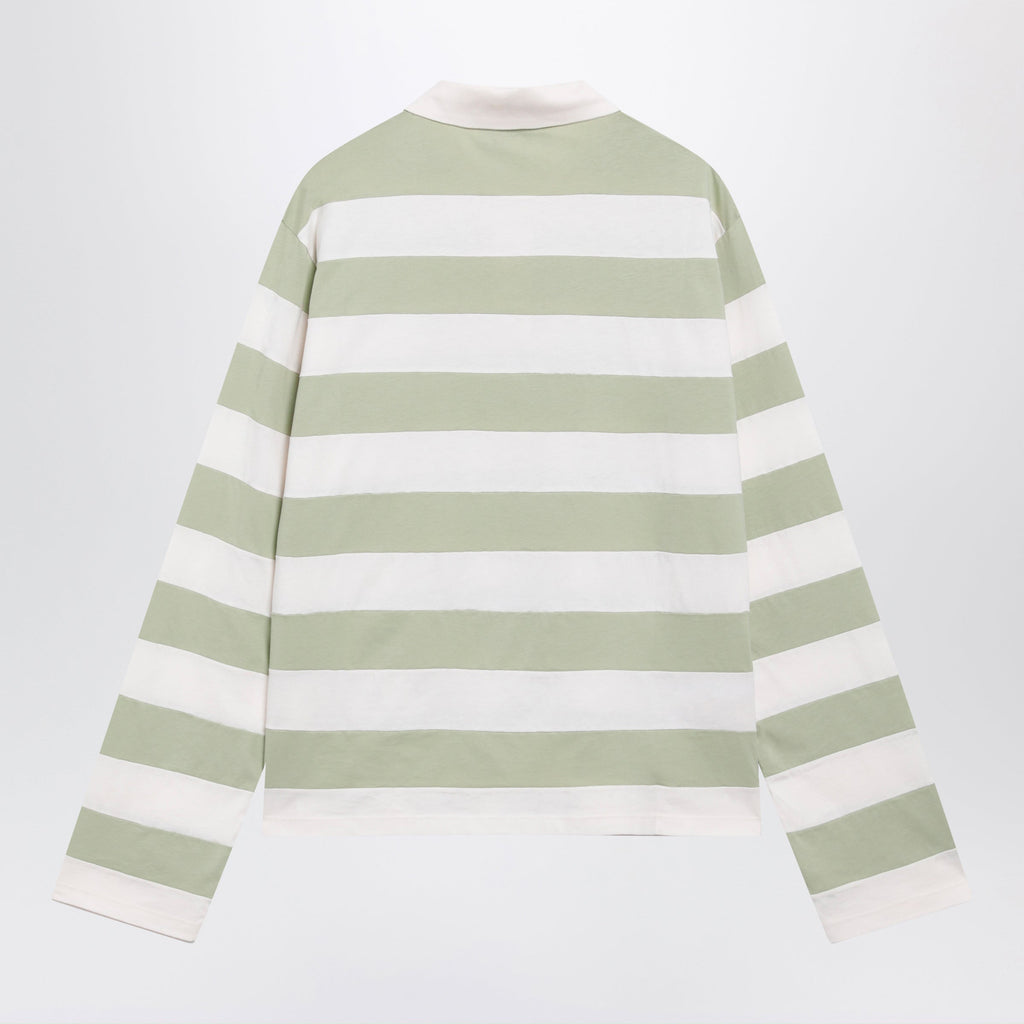 Miu Miu Petal/Agave Striped Jersey Polo Shirt Women