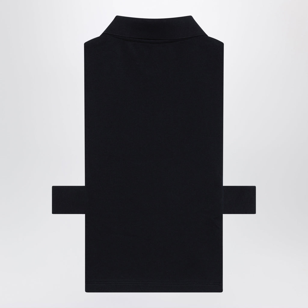 Miu Miu Blue Pique Top With Logo Women