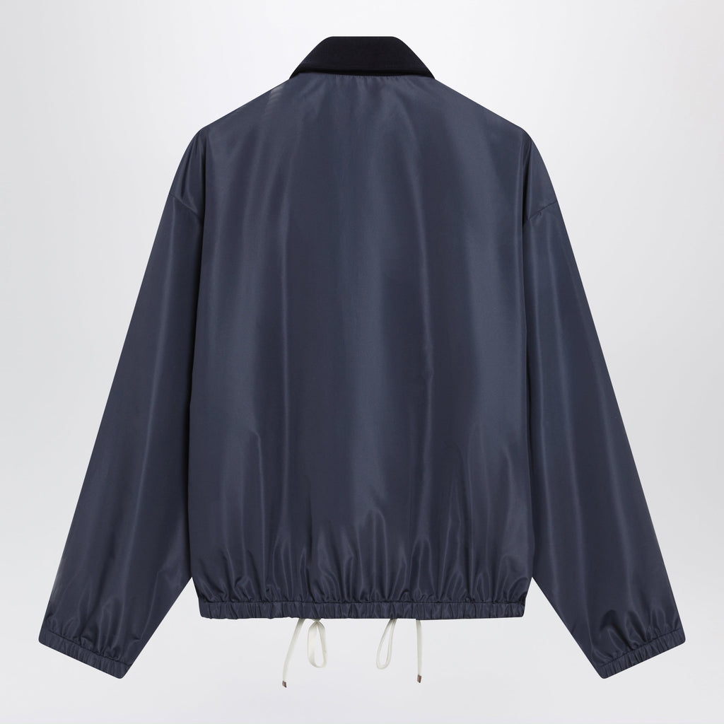 Miu Miu Tela Tec Lightweight Windproof Blouson In Blue Women
