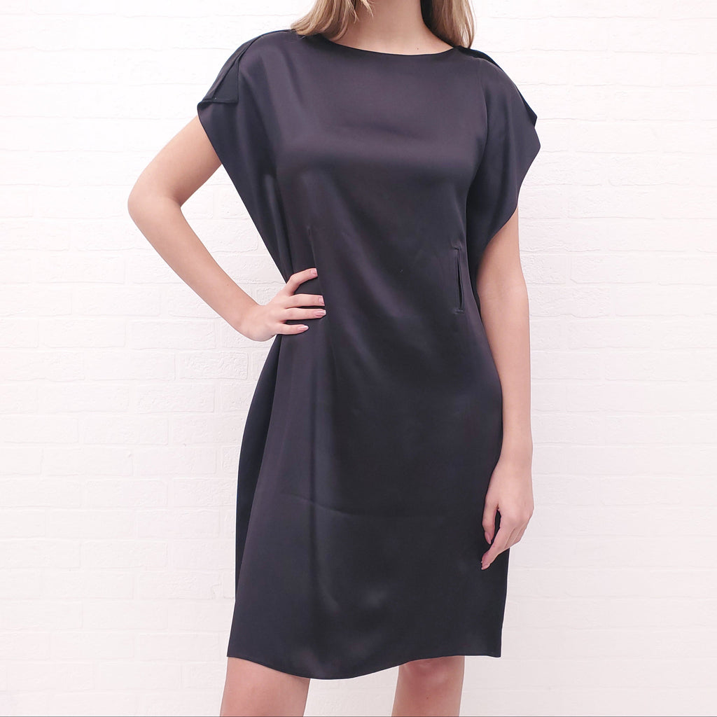 MM6 MAISON MARGIELA BLACK DRESS WITH CUT OUT DETAILS - SIZE 40