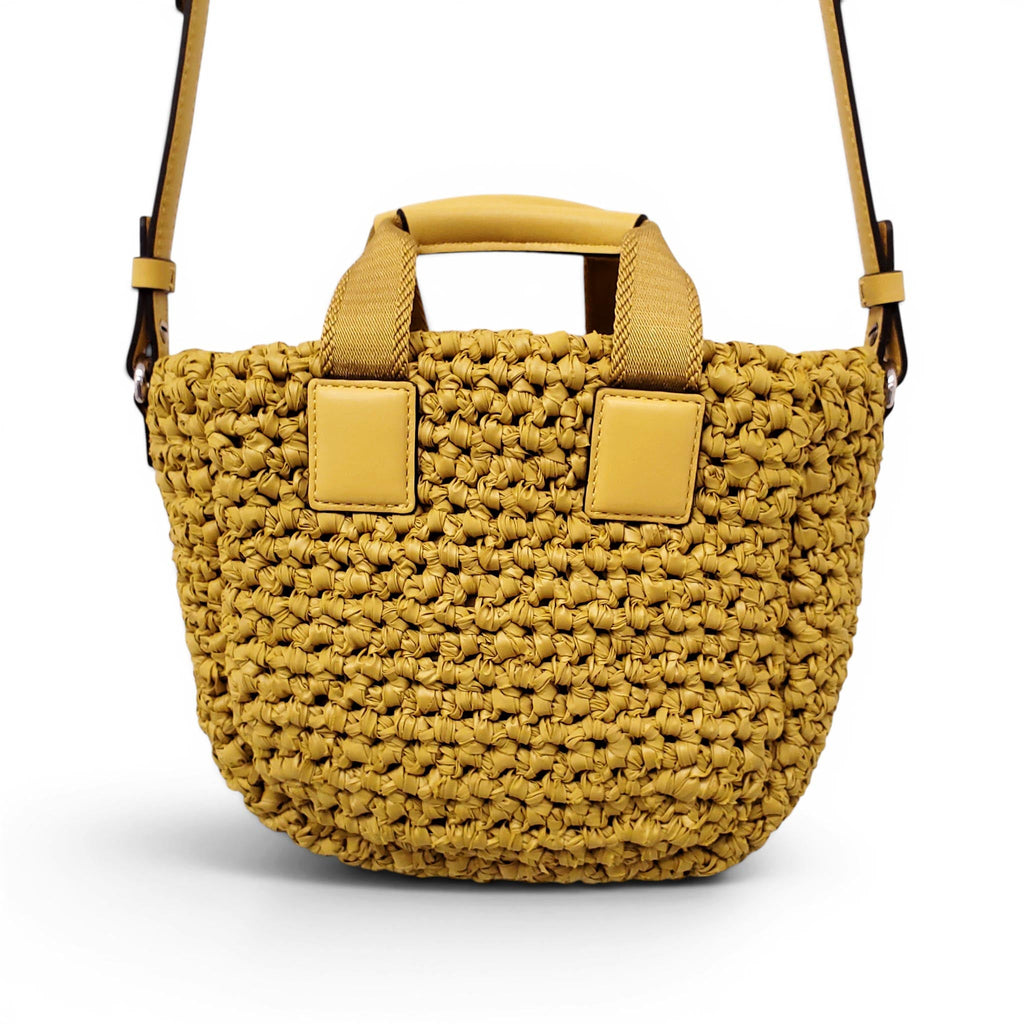 MONCLER YELLOW WOVEN CROSSBODY BAG