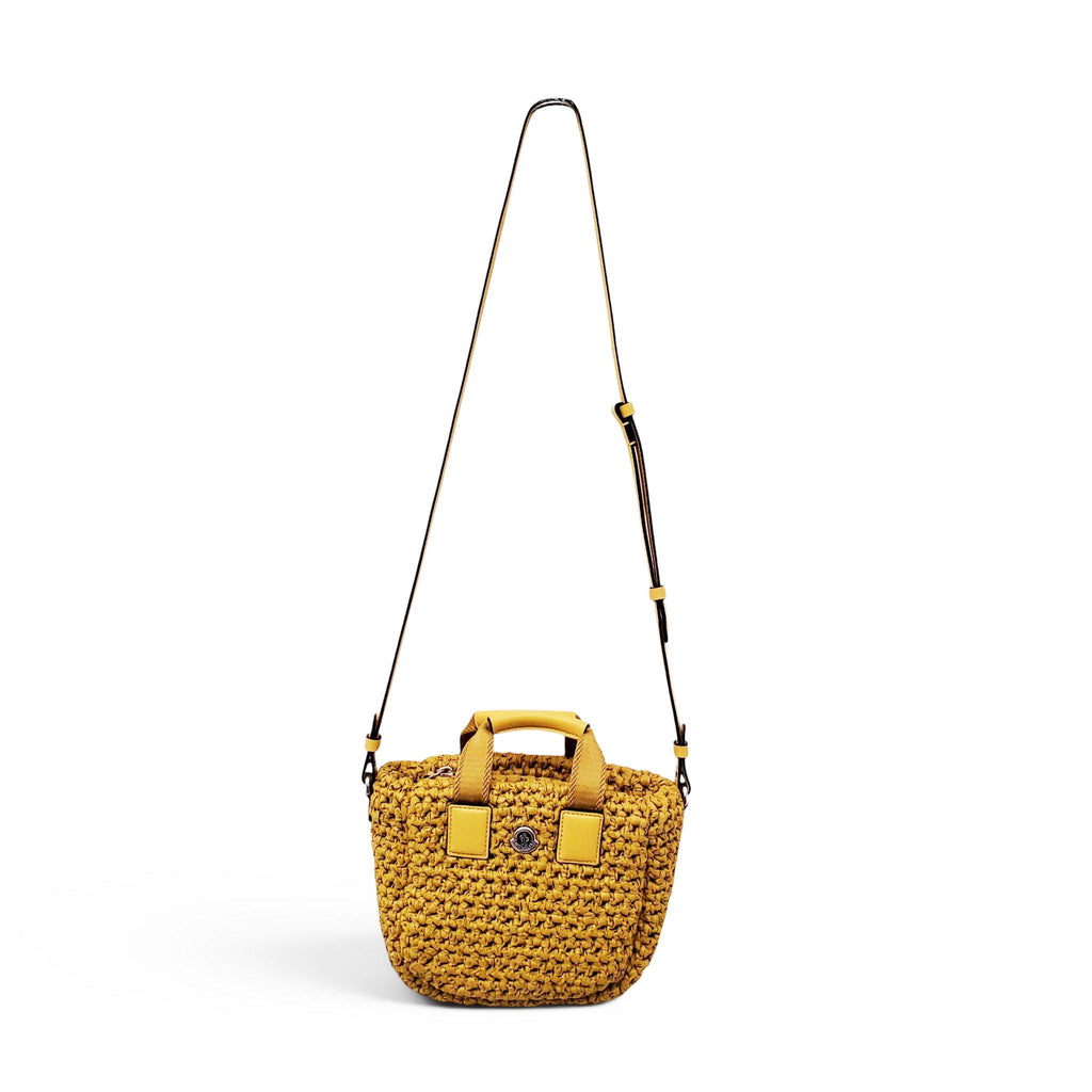 MONCLER YELLOW WOVEN CROSSBODY BAG