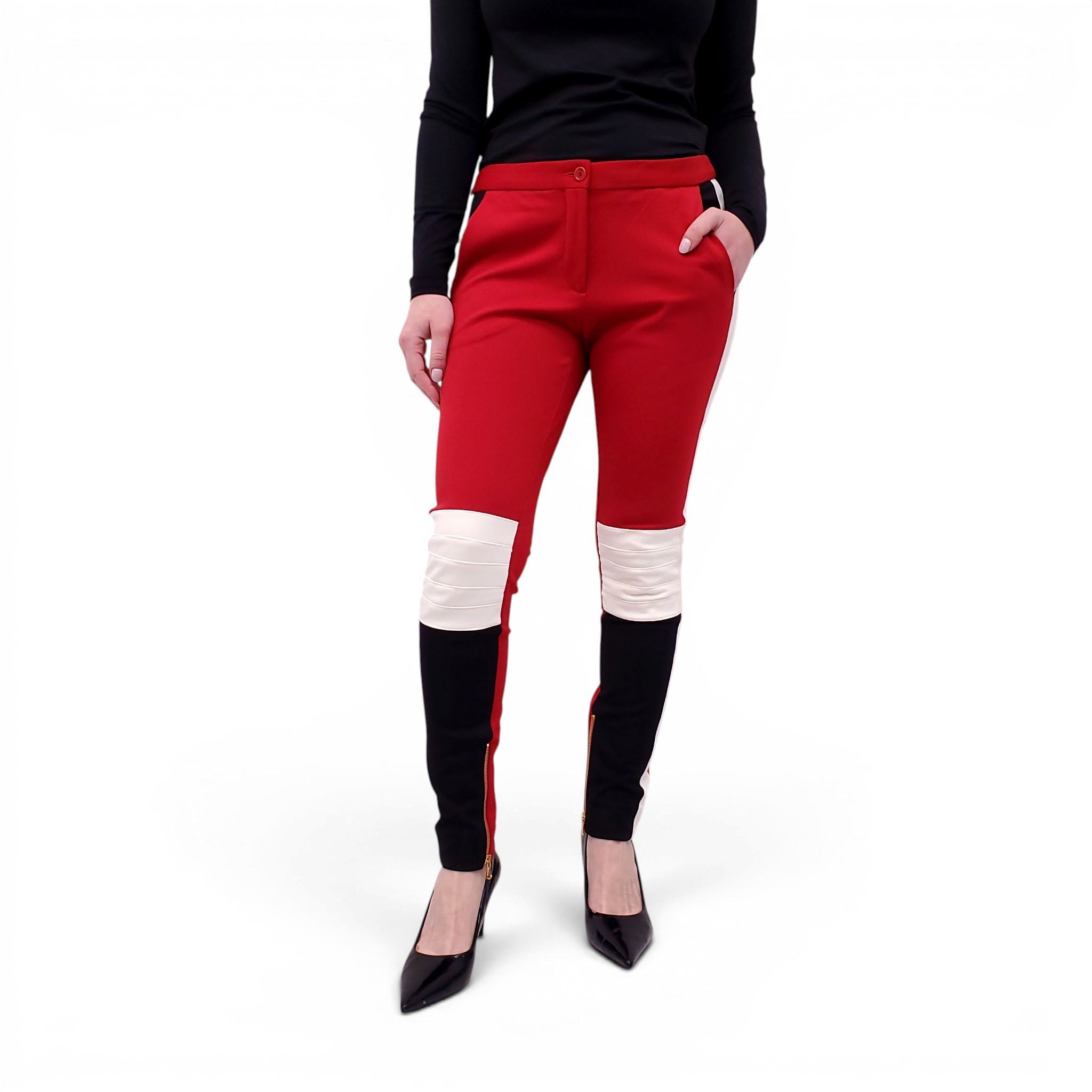 MOSCHINO COUTURE RED BIKER PANTS - SIZE 10