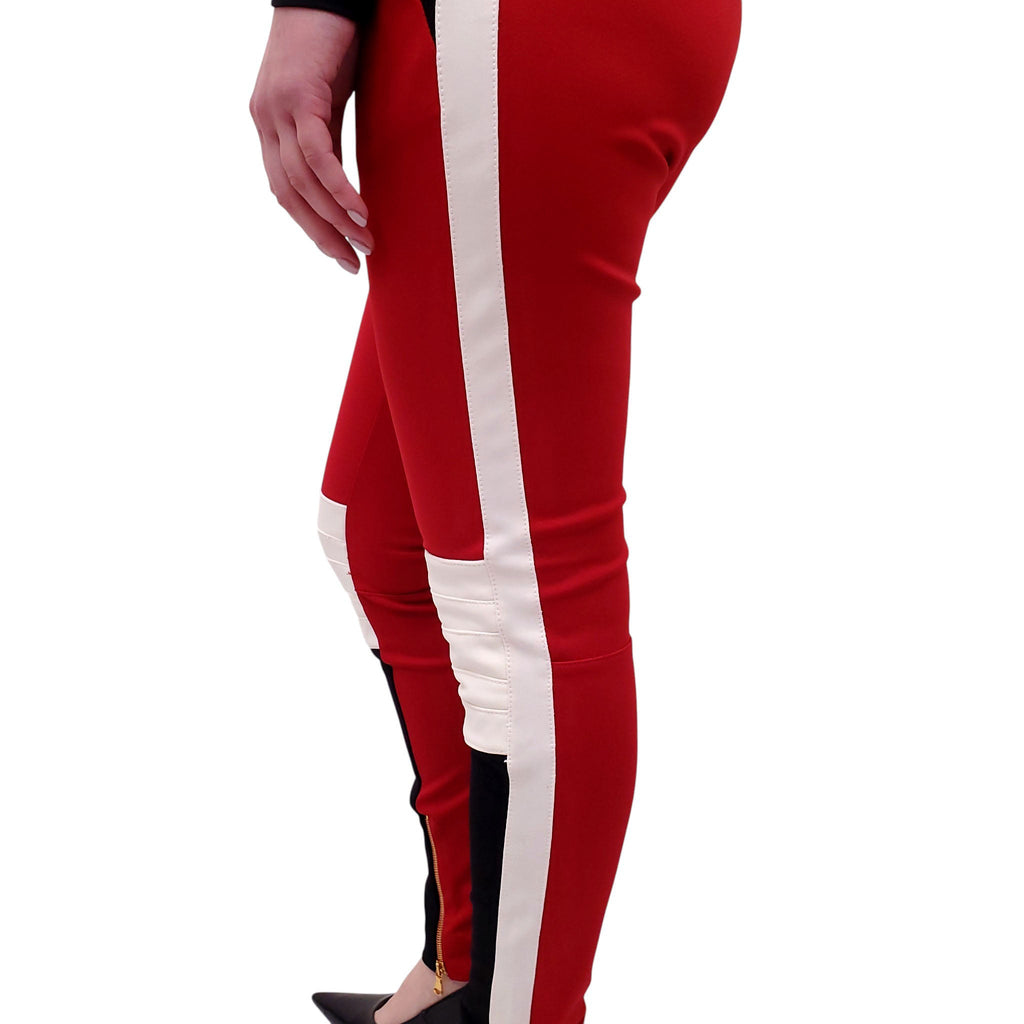 MOSCHINO COUTURE RED BIKER PANTS - SIZE 10