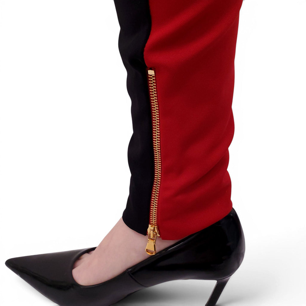 MOSCHINO COUTURE RED BIKER PANTS - SIZE 10