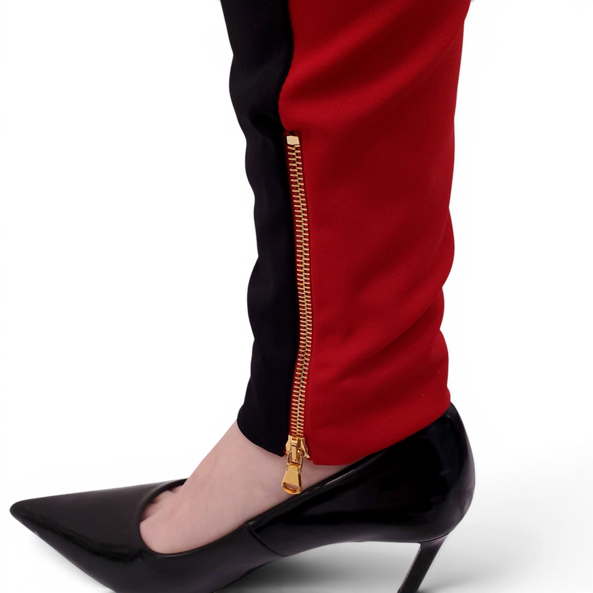 MOSCHINO COUTURE RED BIKER PANTS - SIZE 10