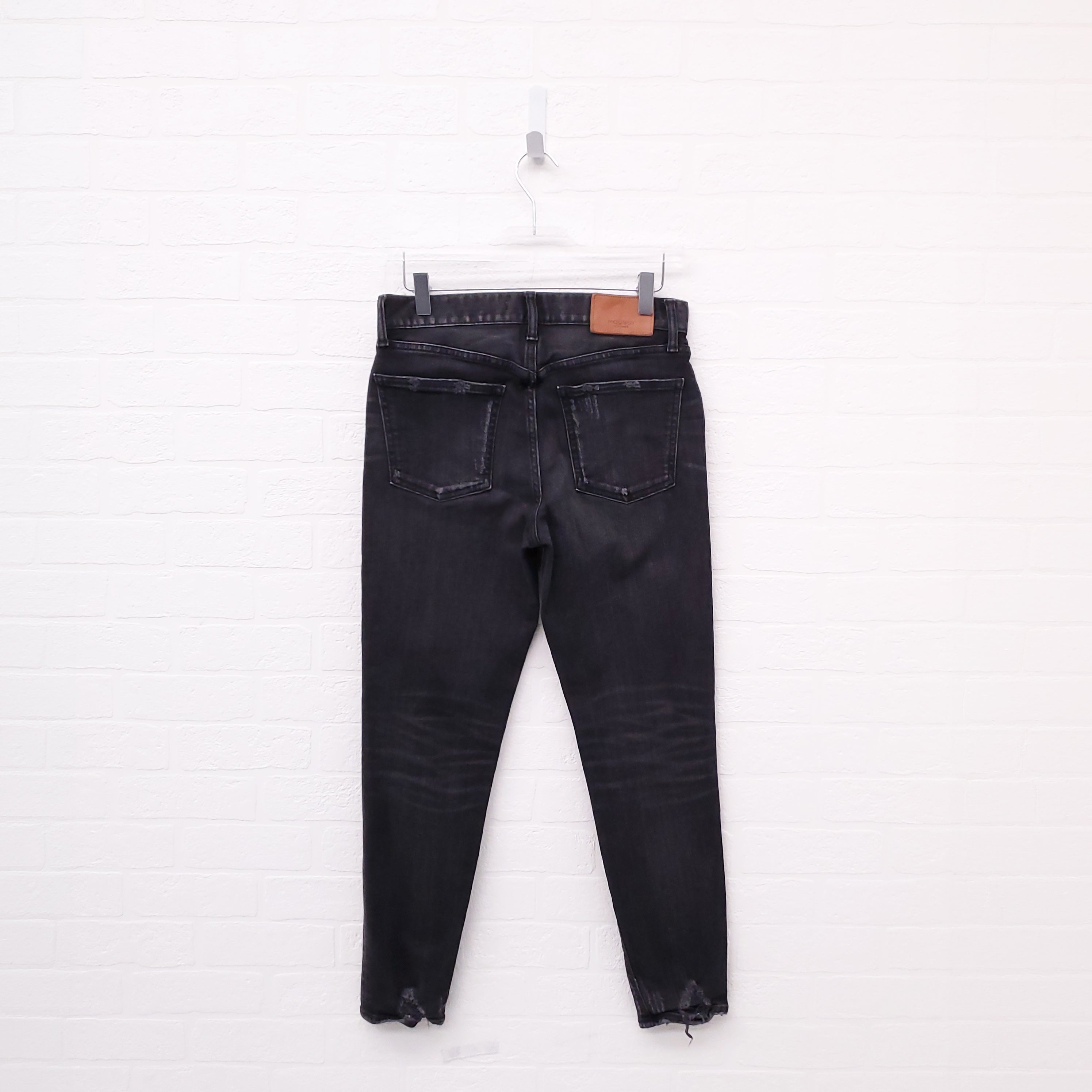 MOUSSY DISTRESSED DARK GREY DISTRESSED JEANS - SIZE 26