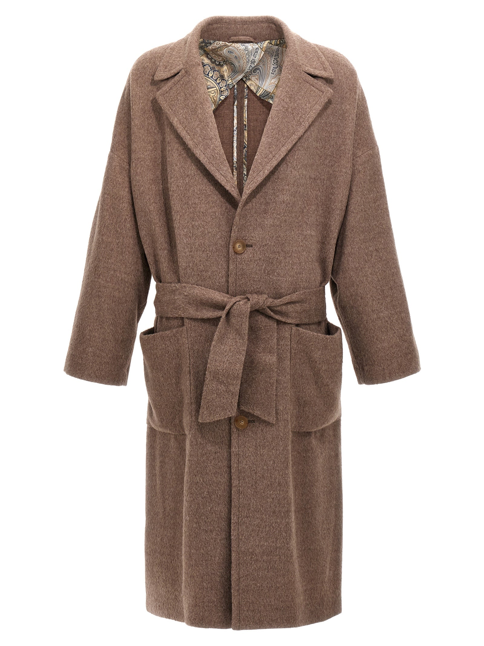 Etro Men Single-Breasted Wool Coat
