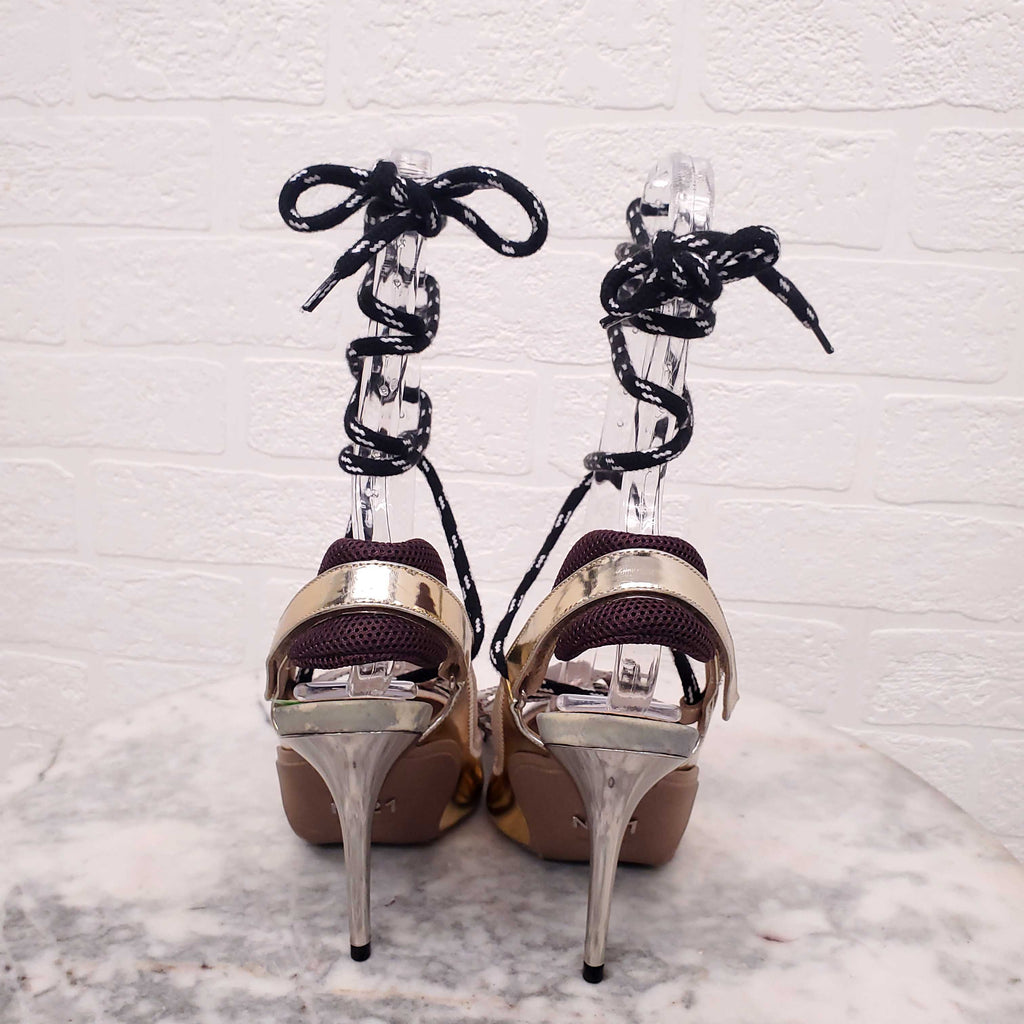 N21 METALLIC HEELS WITH BOW - SIZE 36