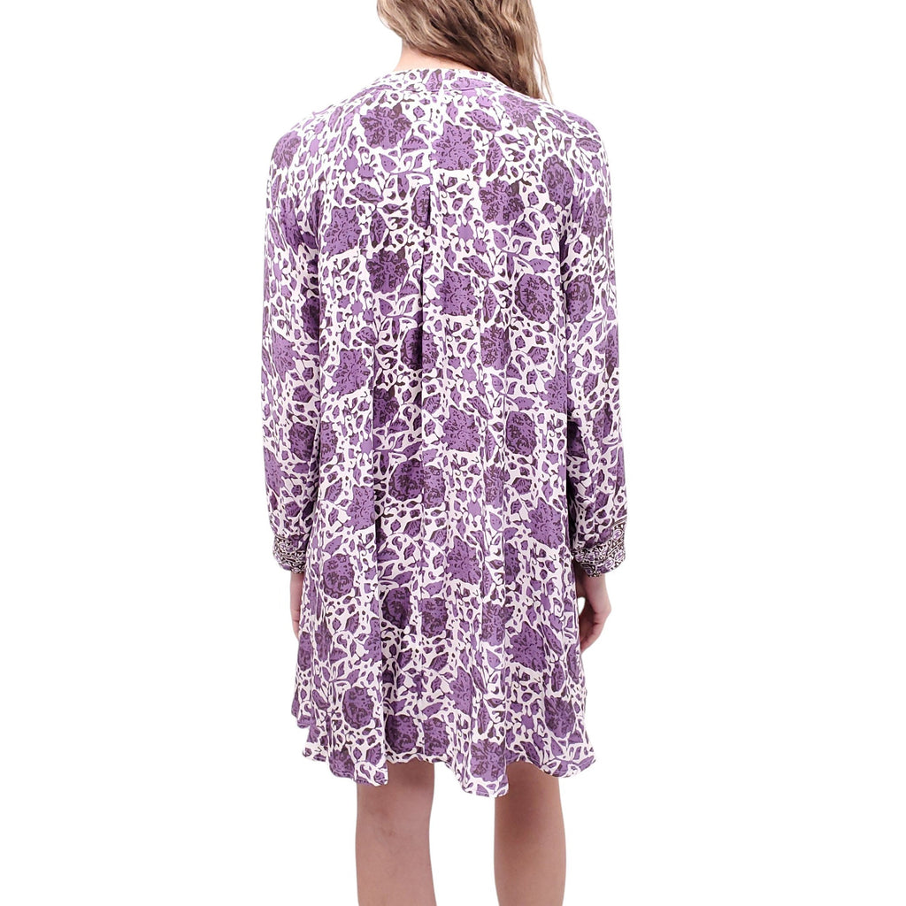 NATALIE MARTIN PURPLE TUNIC SILK DRESS - SIZE XS