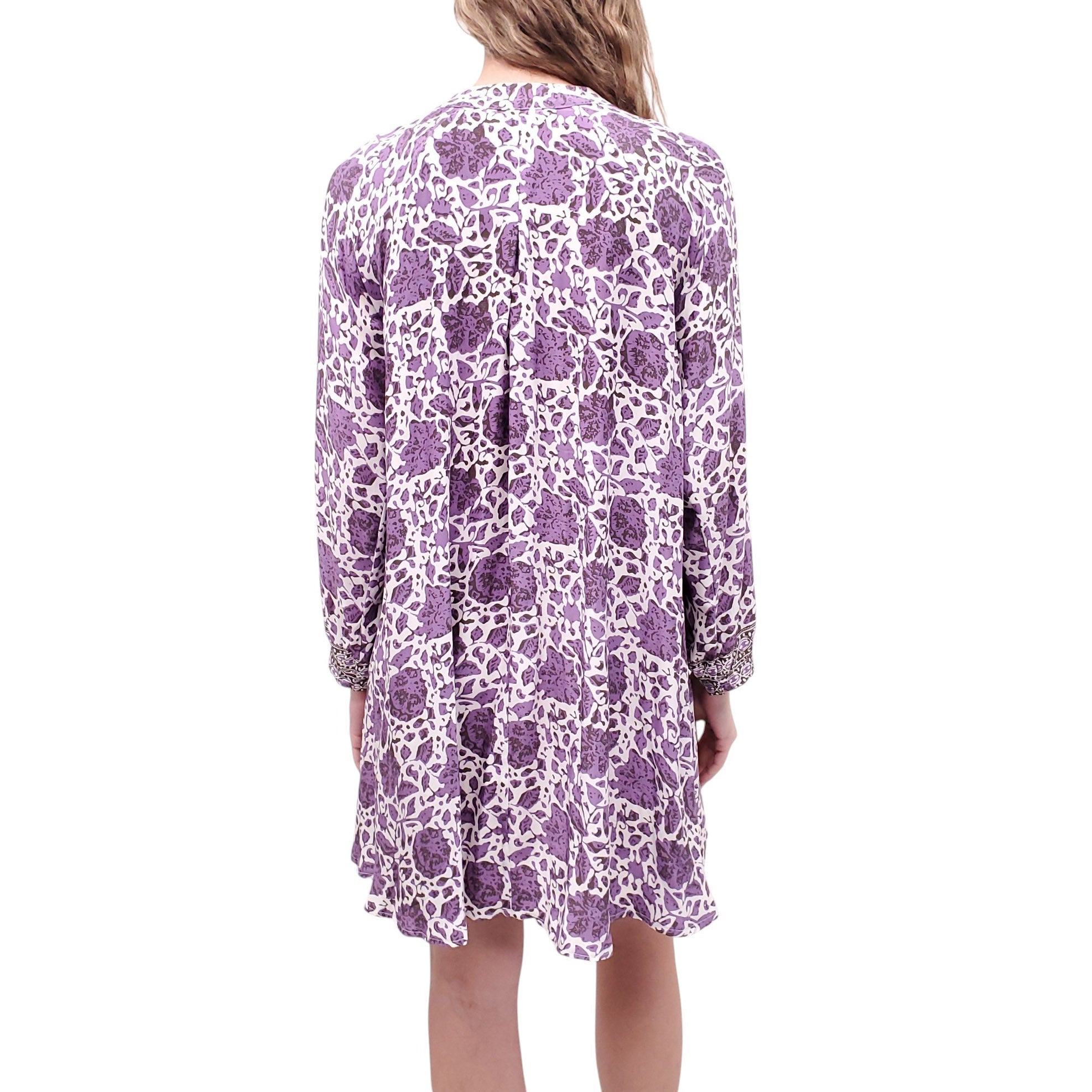 NATALIE MARTIN PURPLE TUNIC SILK DRESS - SIZE XS