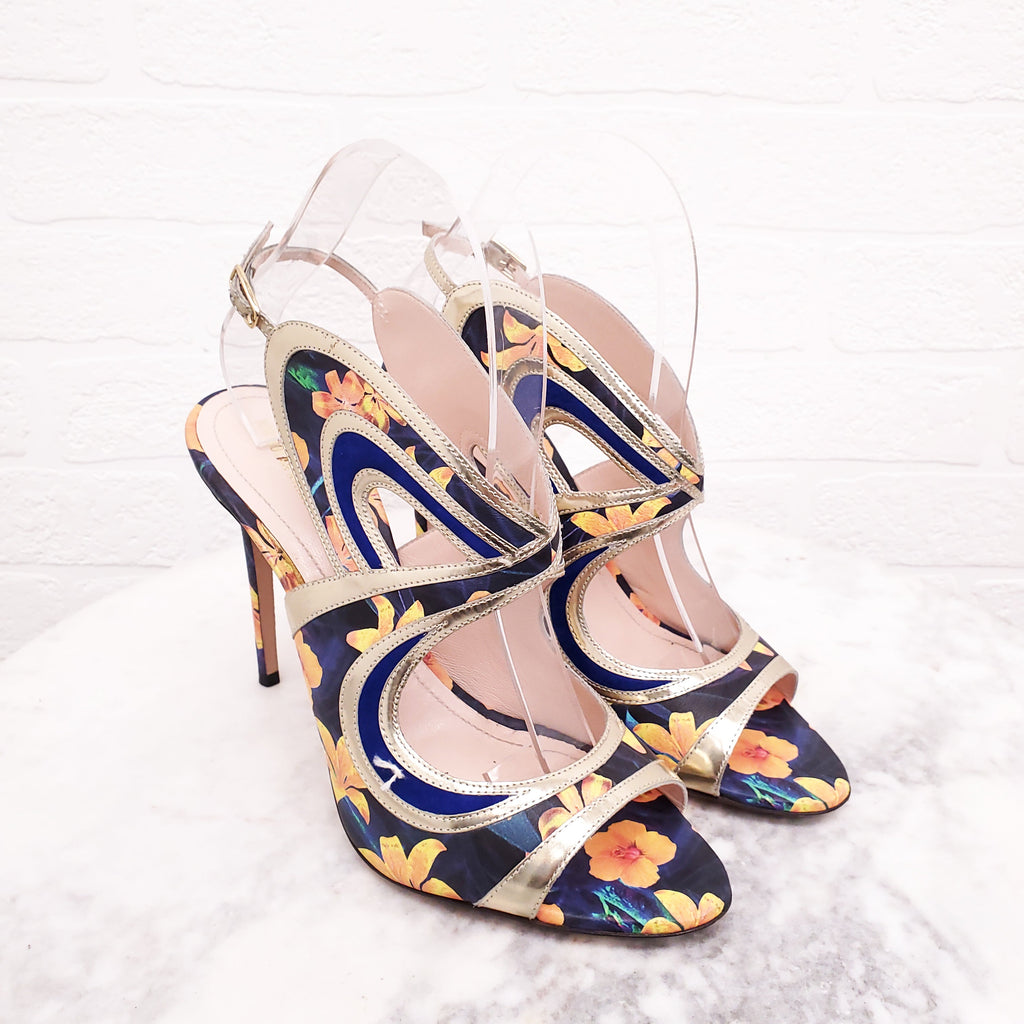 NICHOLAS KIRKWOOD FLORAL CUT OUT HEELS - SIZE 39.5