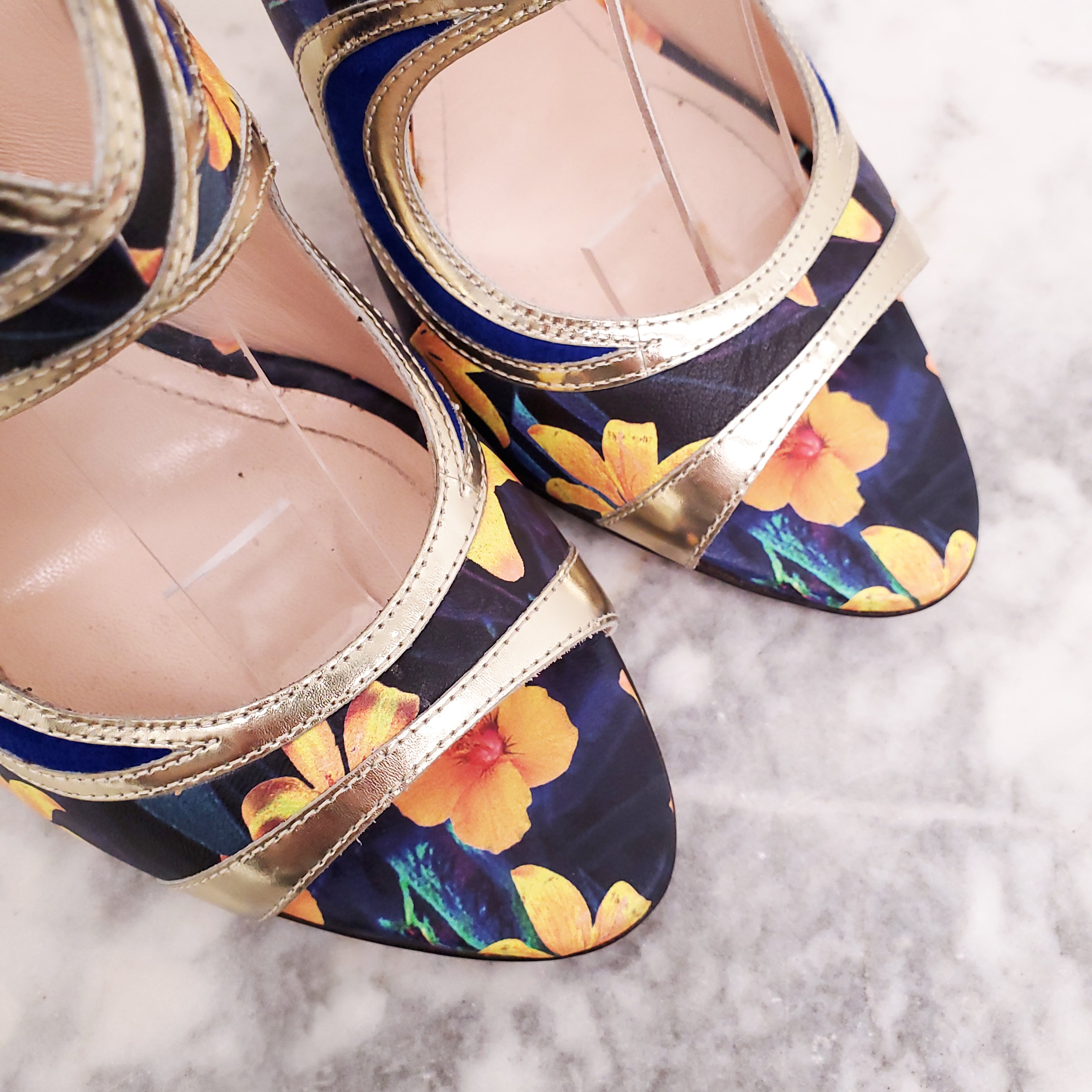 NICHOLAS KIRKWOOD FLORAL CUT OUT HEELS - SIZE 39.5