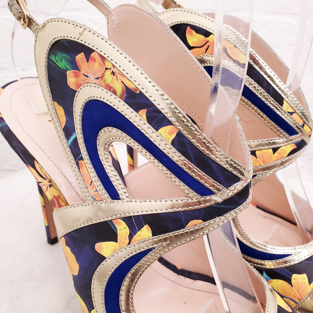 NICHOLAS KIRKWOOD FLORAL CUT OUT HEELS - SIZE 39.5