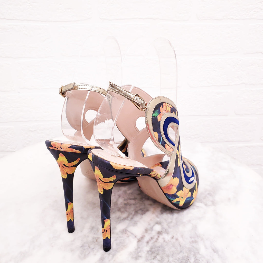NICHOLAS KIRKWOOD FLORAL CUT OUT HEELS - SIZE 39.5