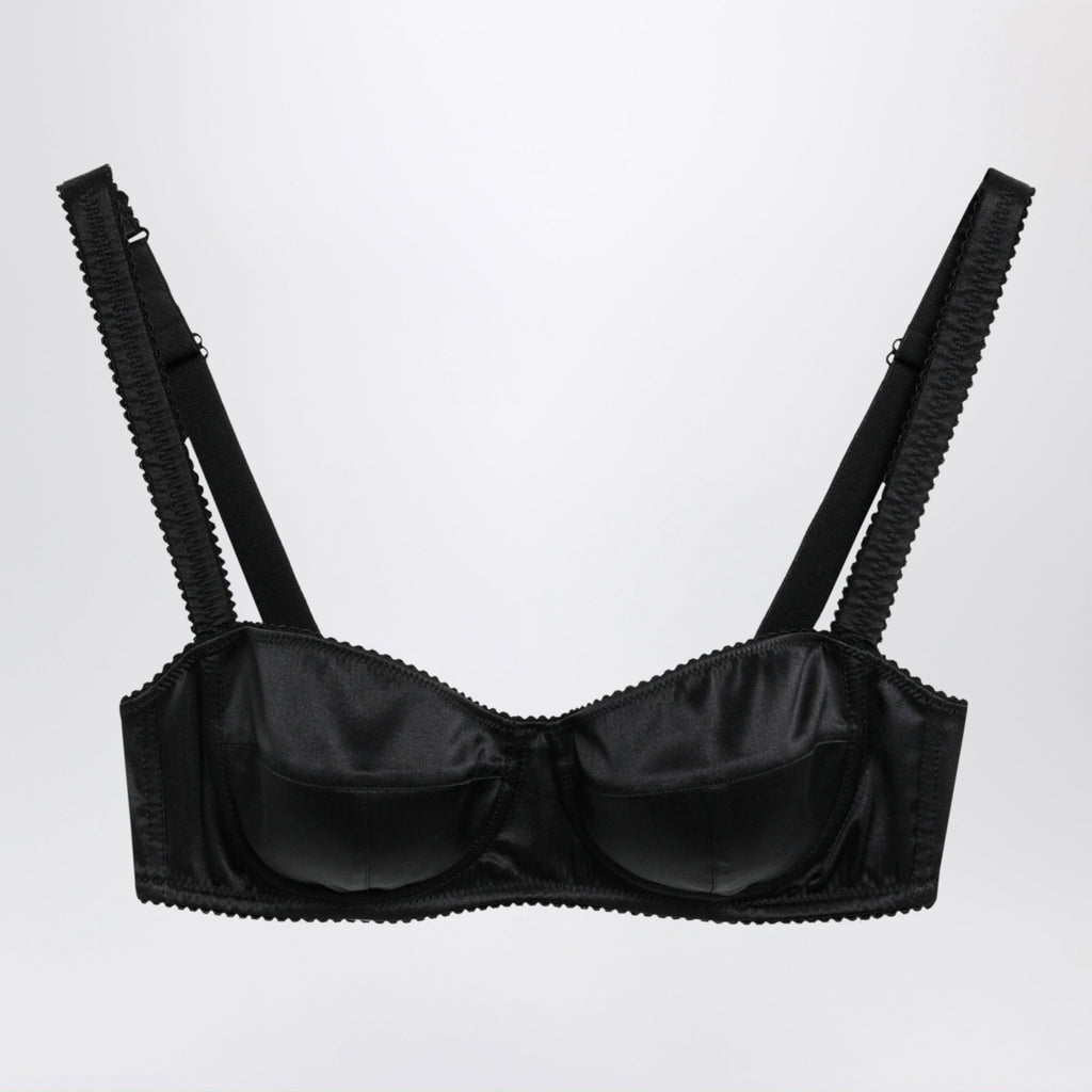 Dolce&Gabbana Balconette Bra In Stretch Silk Satin, Black Women