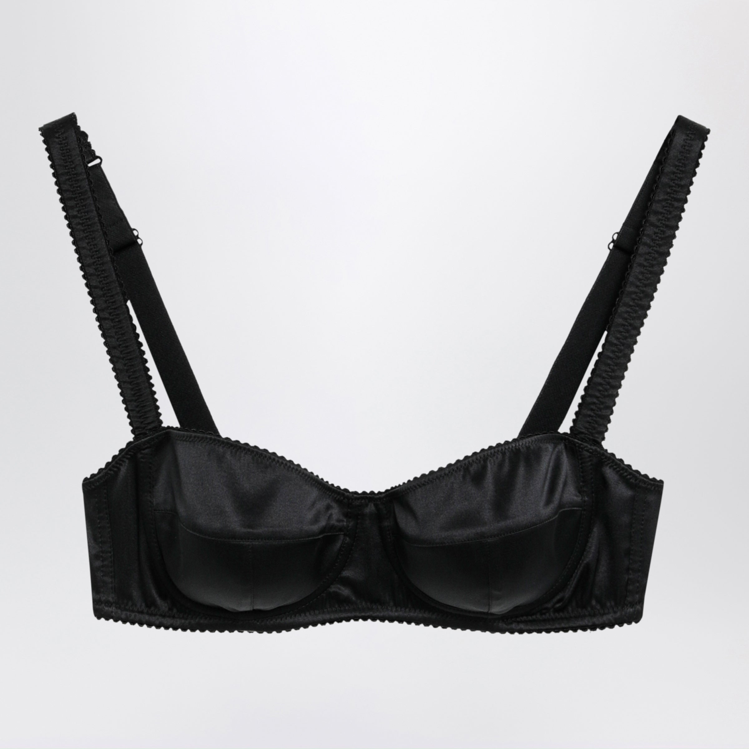 Dolce&Gabbana Balconette Bra In Stretch Silk Satin, Black Women