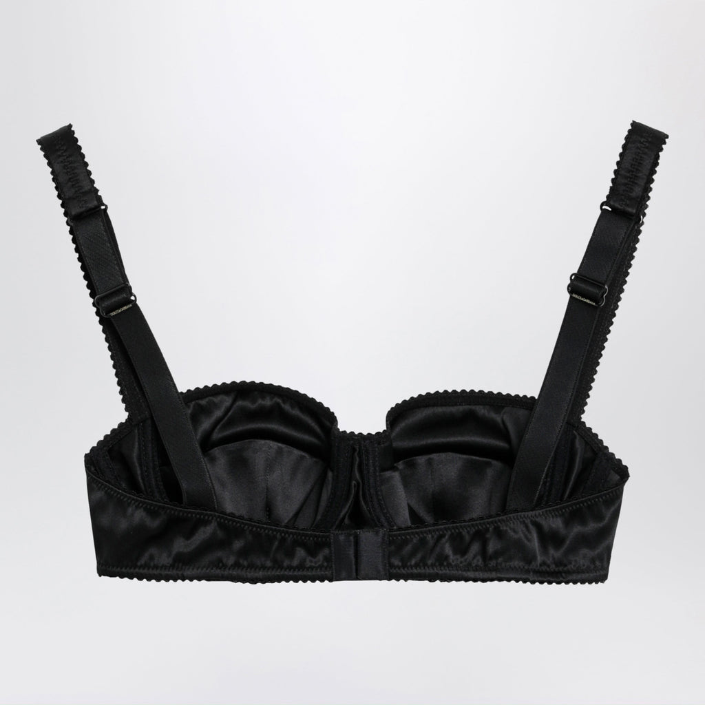 Dolce&Gabbana Balconette Bra In Stretch Silk Satin, Black Women