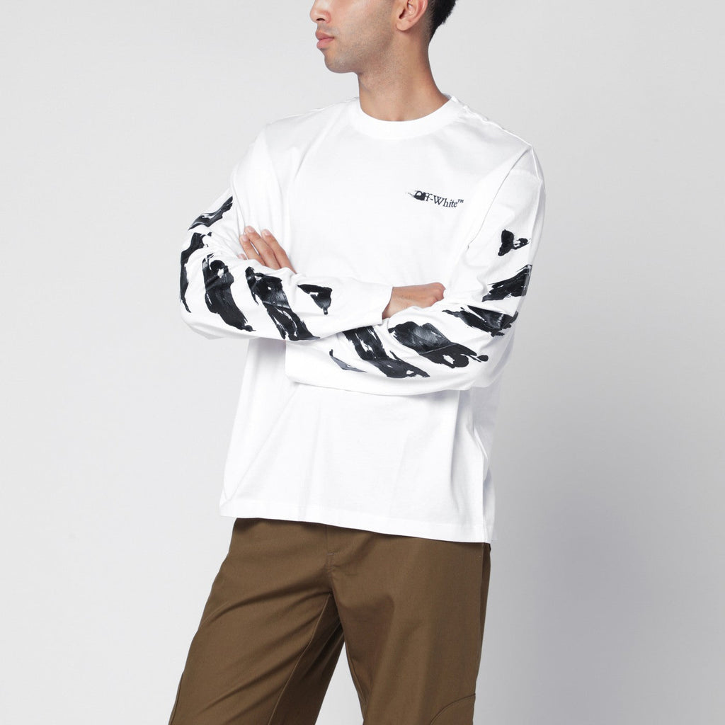 Off-White White Long-Sleeved T-Shirt With Logo Men